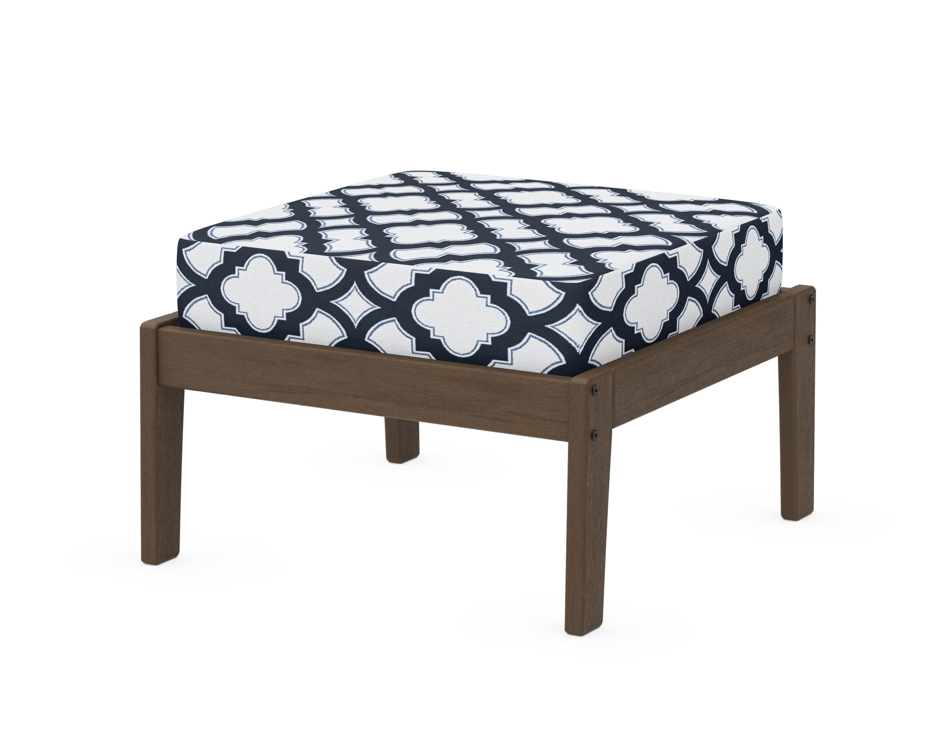 Deep Seating Ottoman in Kona / Trellis Marine Indigo