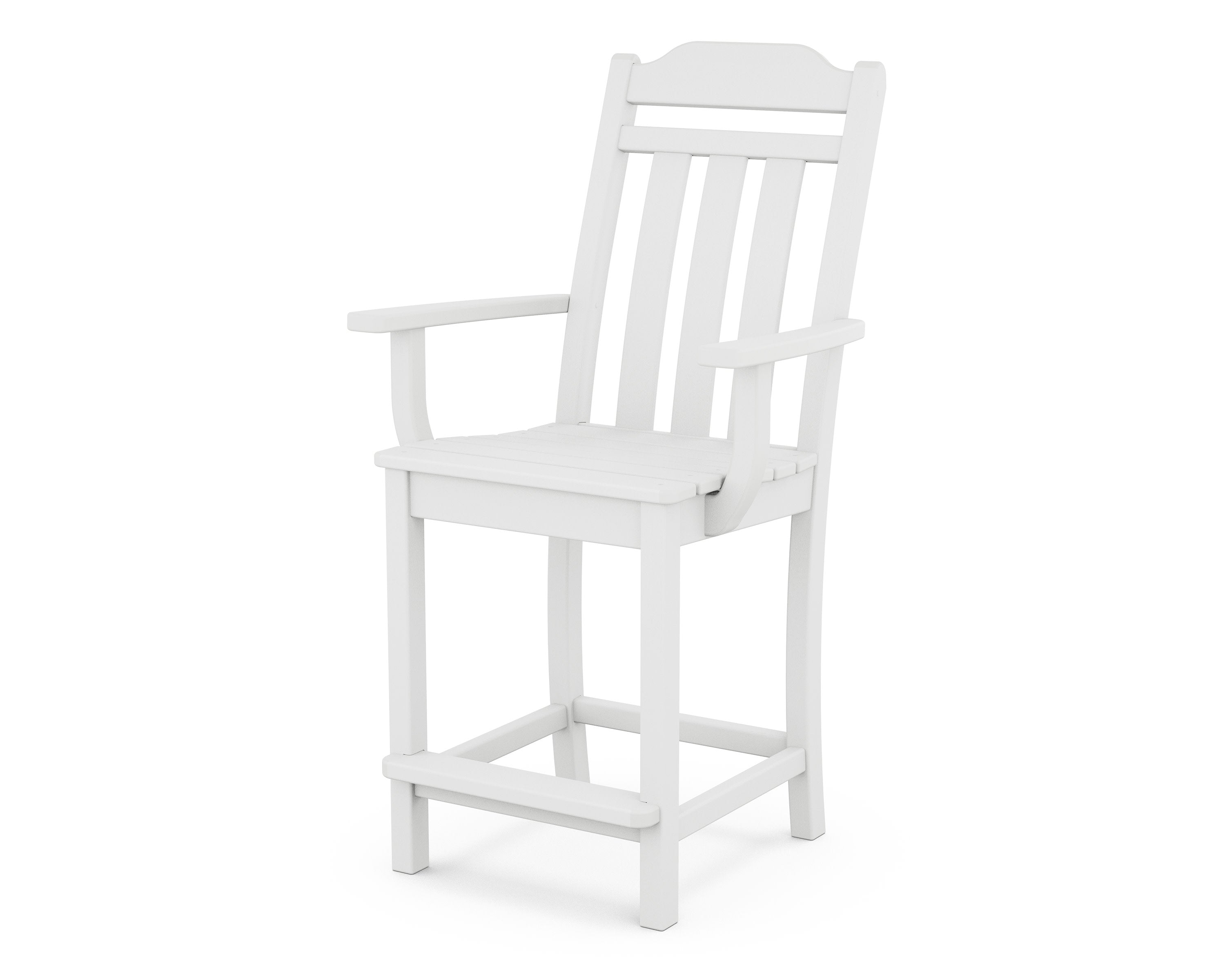 Cottage Counter Arm Chair in White