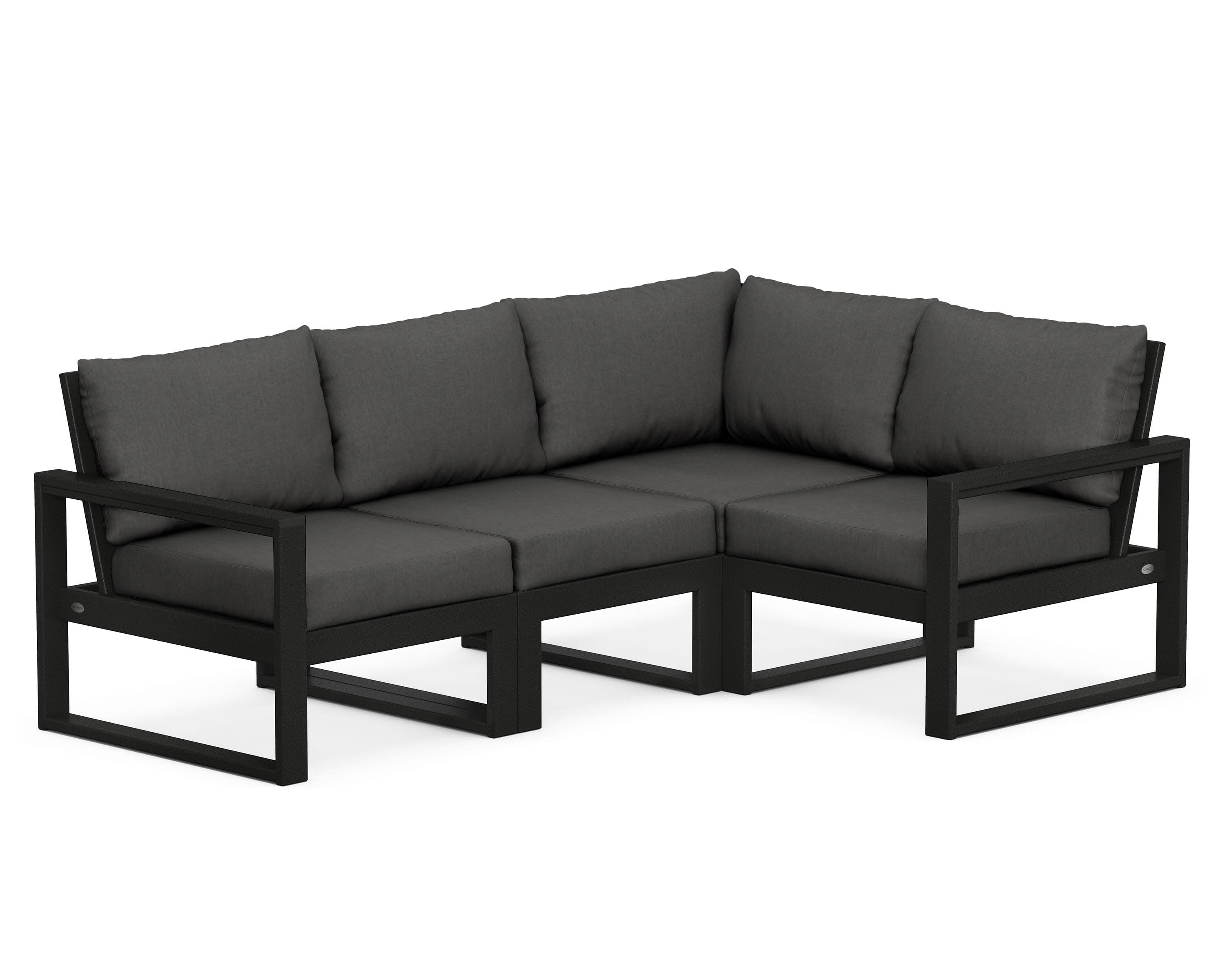 EDGE 4-Piece Modular Deep Seating Set in Black / Spectrum Carbon