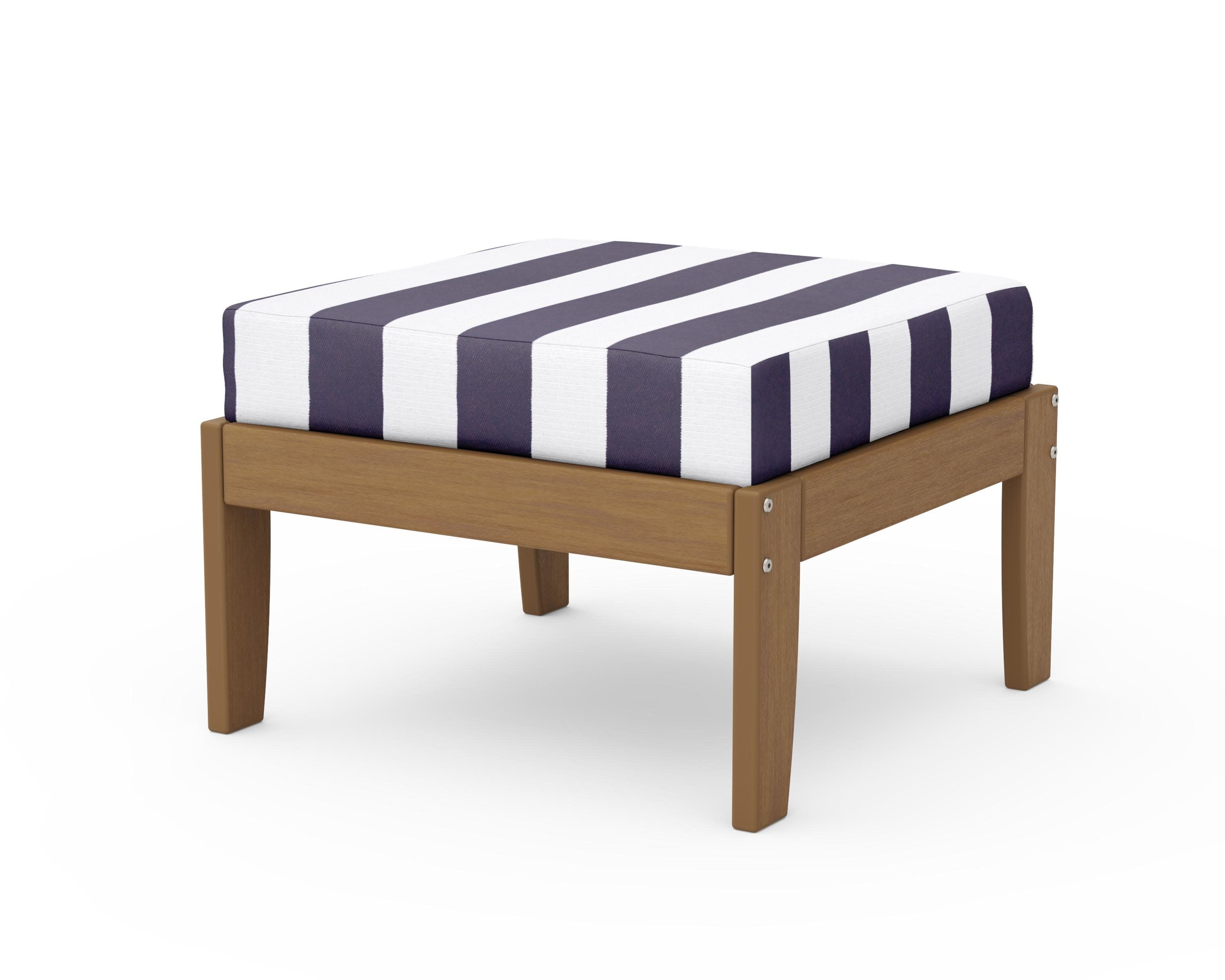 Modular Ottoman - Classic in Natural / Cabana Stripe Navy