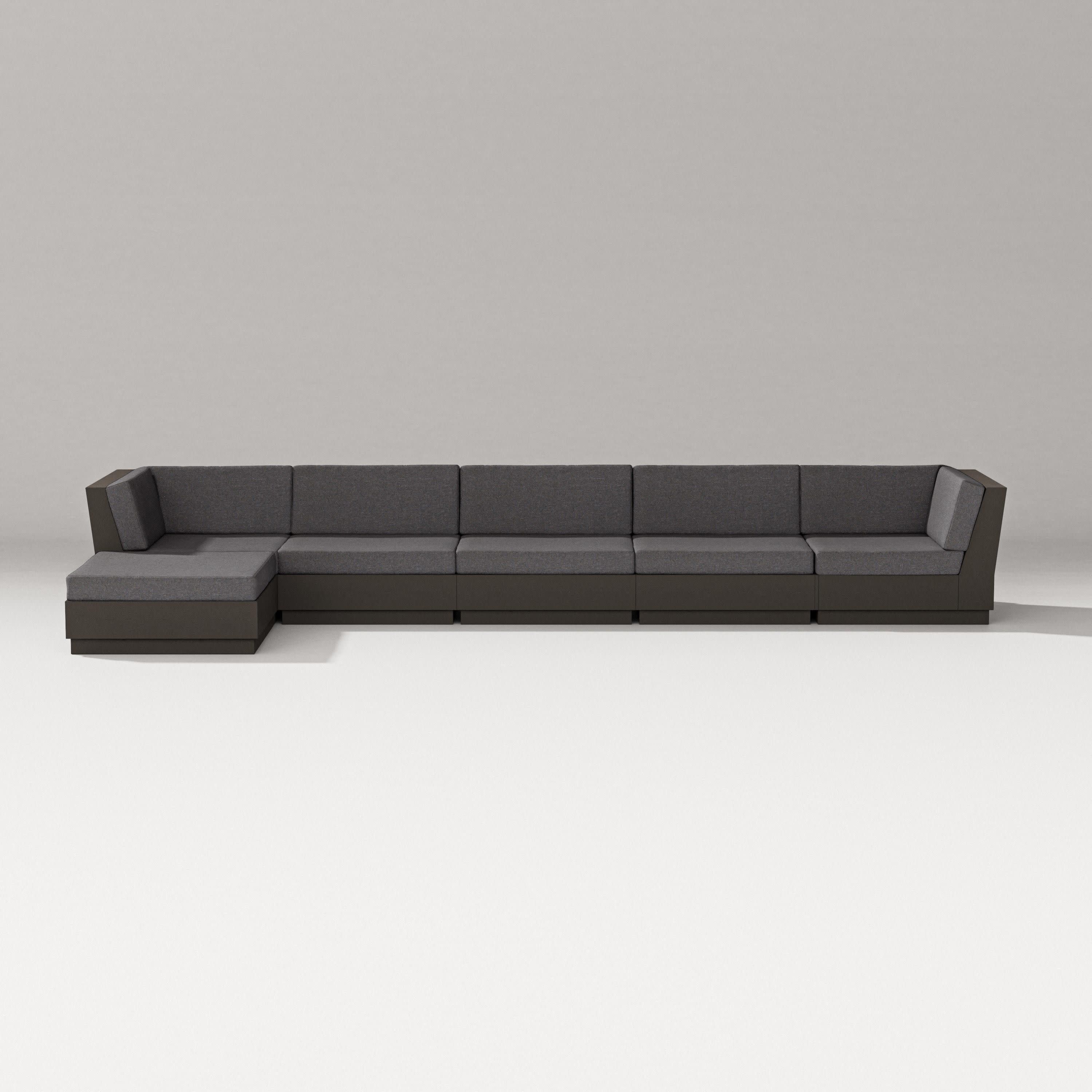 Elevate 6-Piece Chaise Sectional in Vintage Coffee / Ash Charcoal