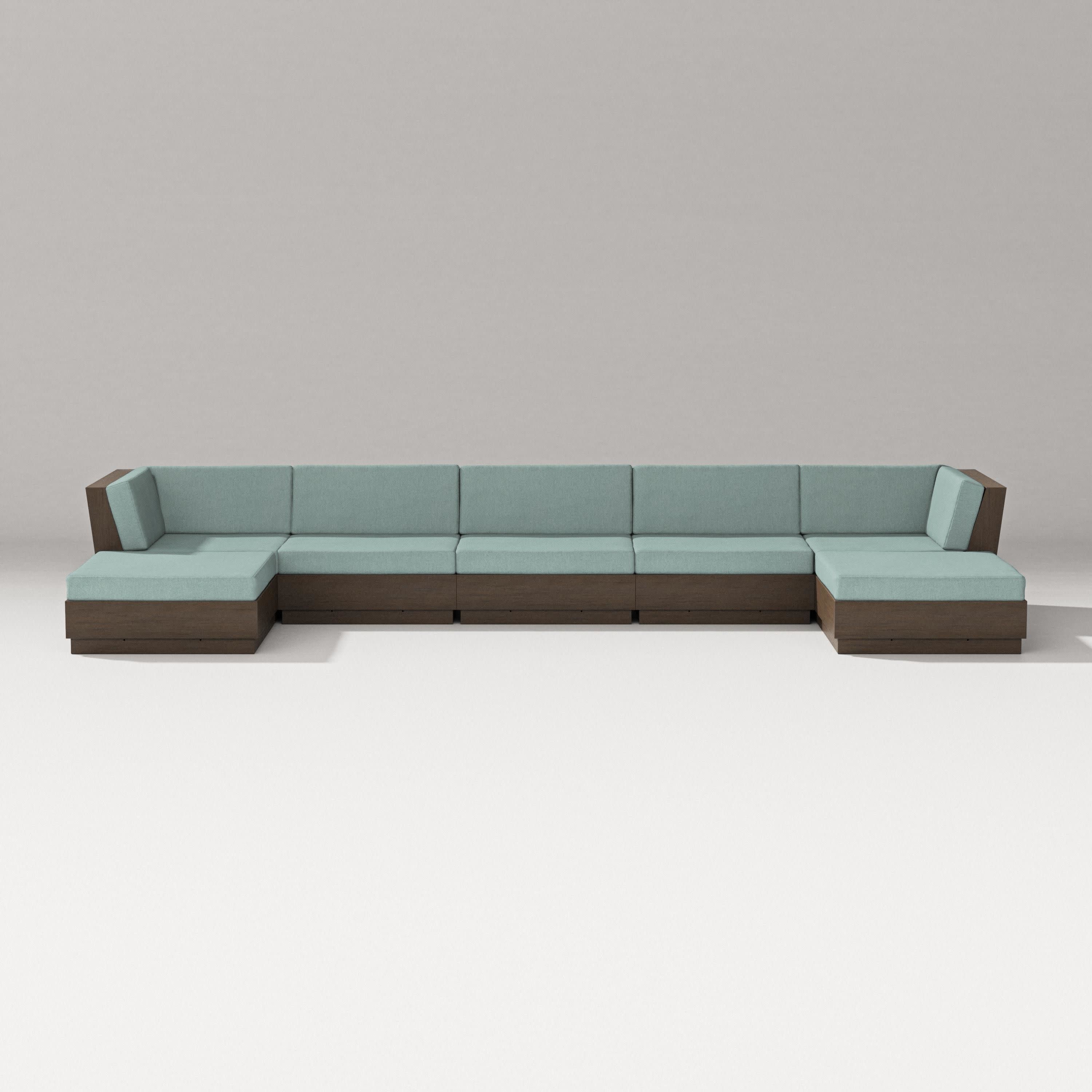 Elevate 7-Piece Double Chaise Sectional in Kona / Glacier Spa