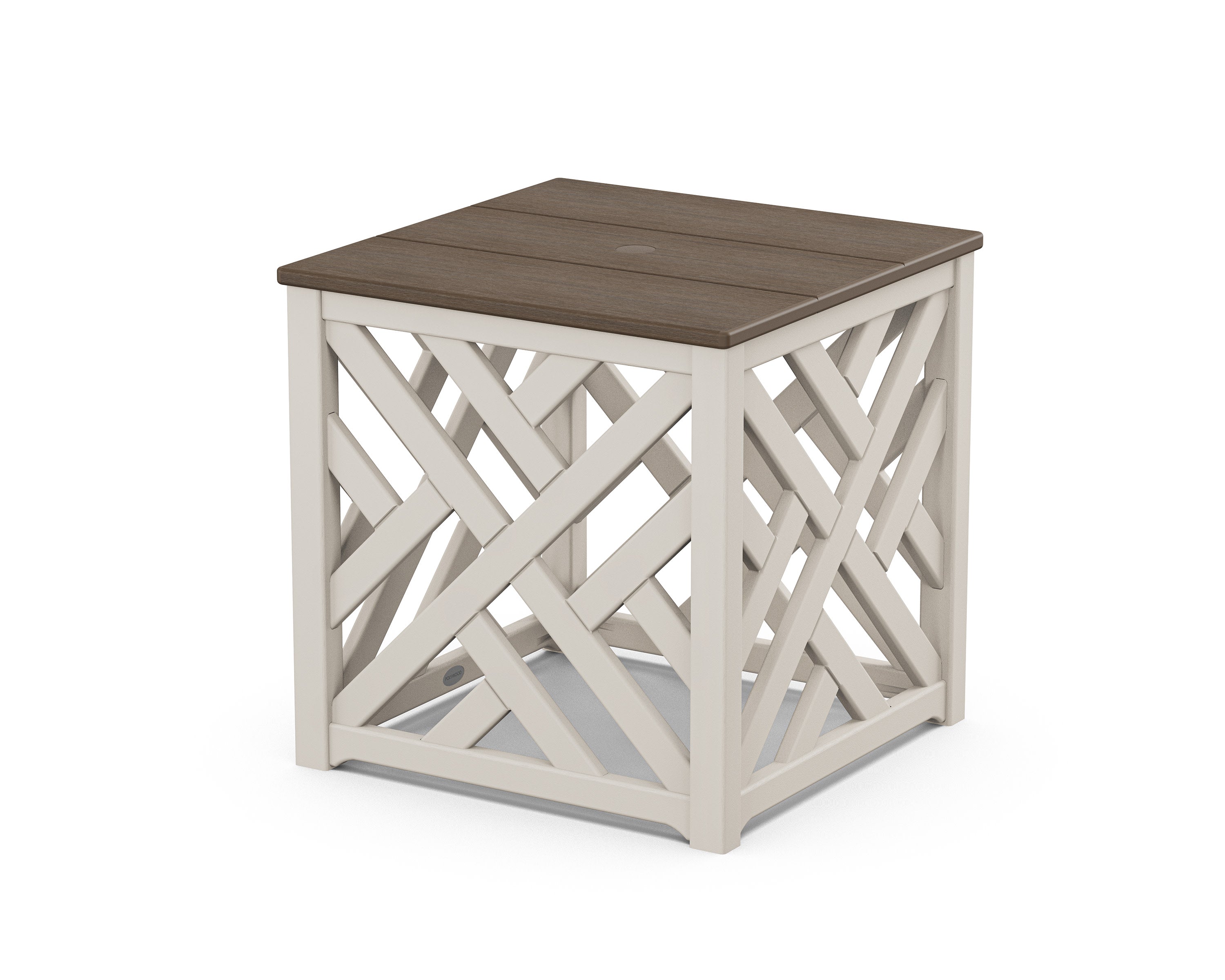 Chippendale Umbrella Stand Accent Table in Sand / Kona