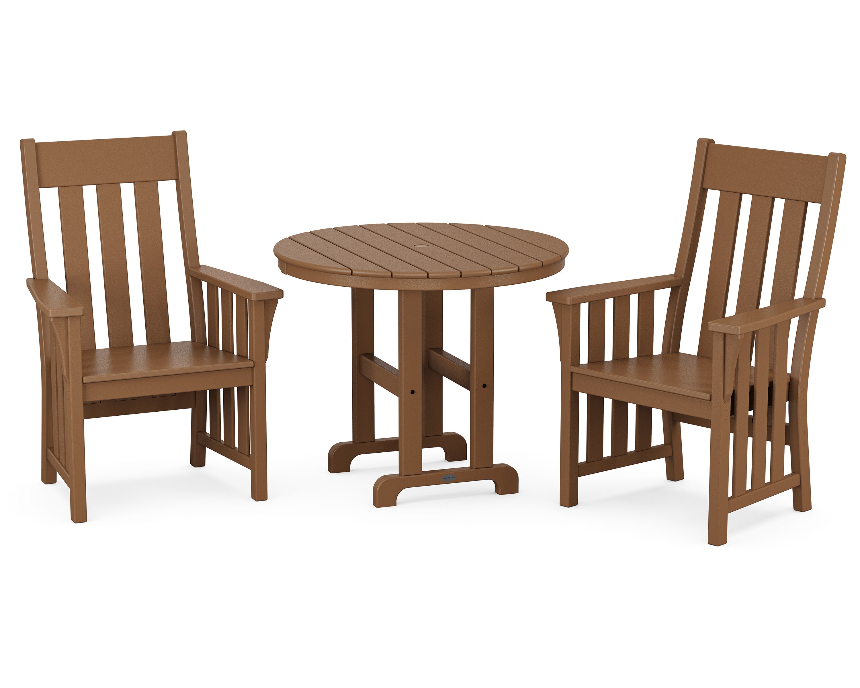 Acadia 3-Piece Farmhouse Dining Set in Teak