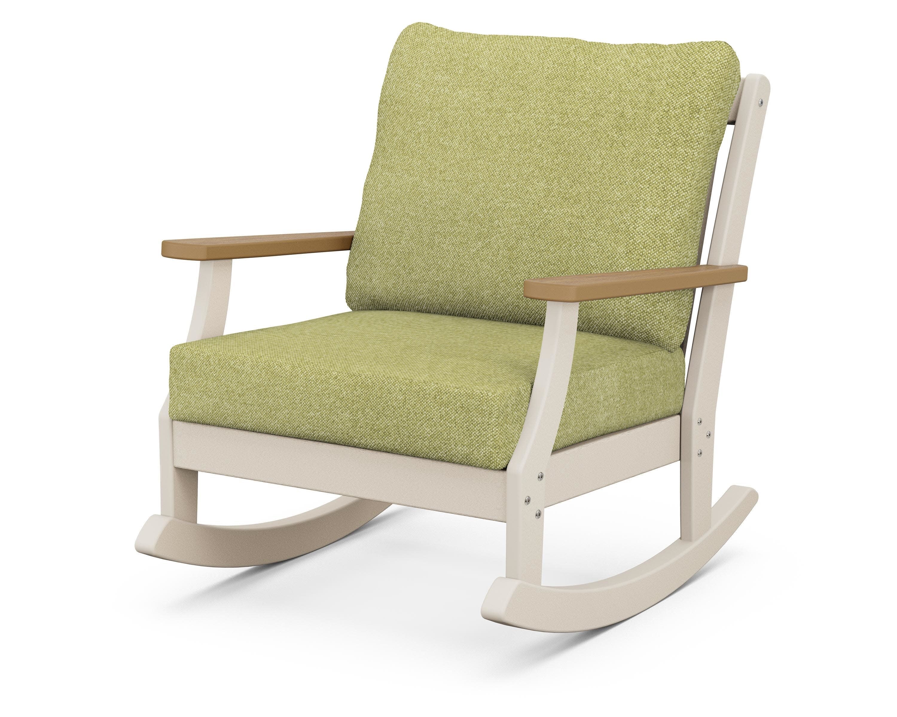 Braxton Deep Seating Rocking Chair in Sand / Natural / Chartreuse Boucle