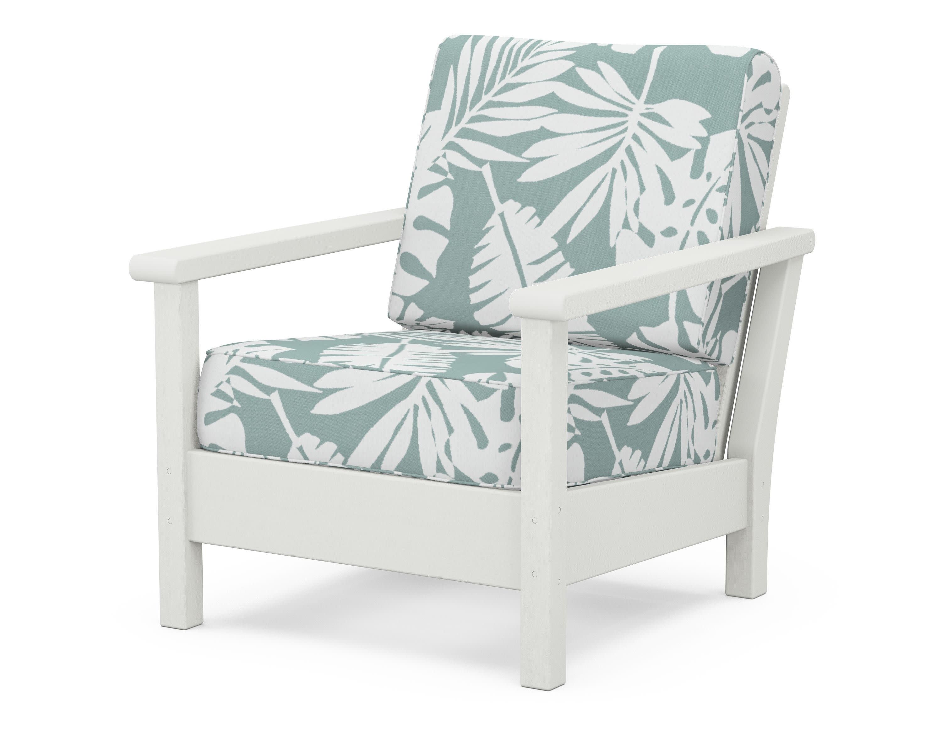 Harbour Deep Seating Chair in Vintage White / Leaf Glacier Spa