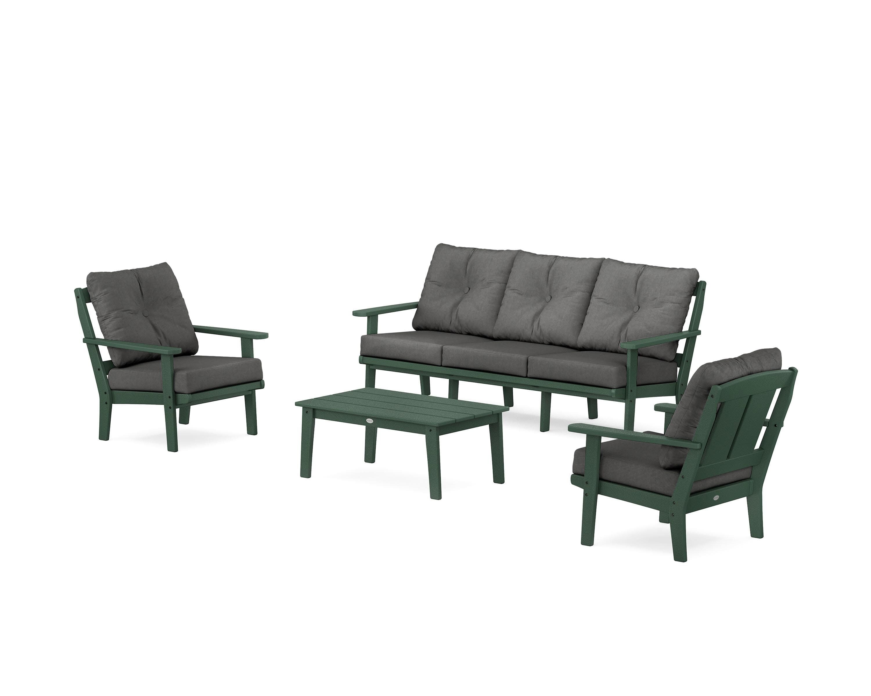 Mission 4-Piece Deep Seating Set with Sofa in Green / Spectrum Carbon