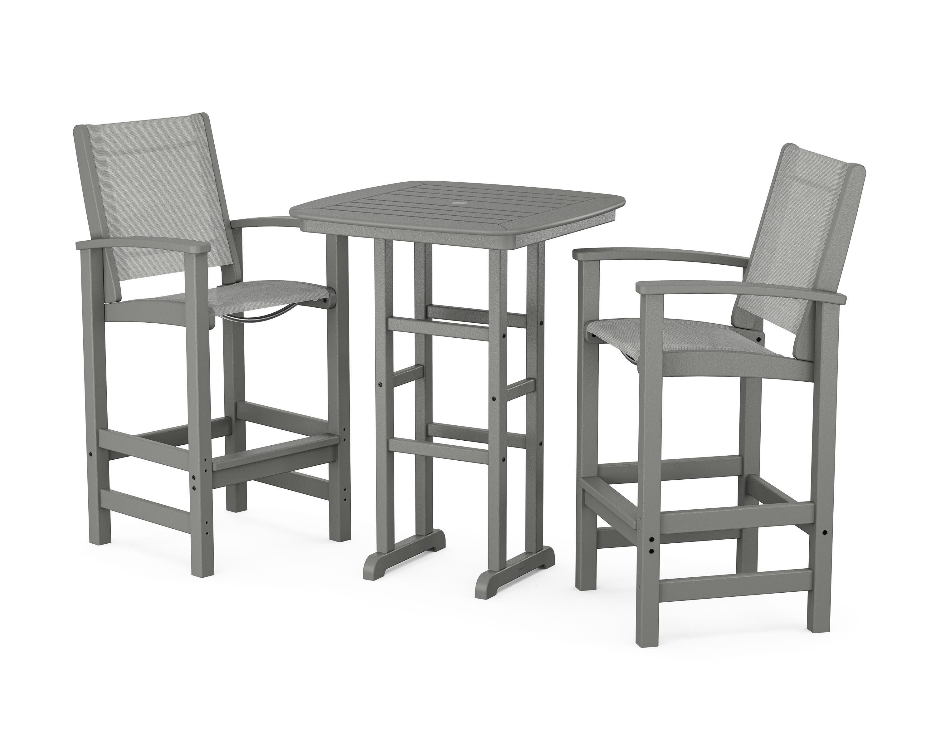 Coastal 3-Piece Bar Set in Slate Grey / Metallic Sling