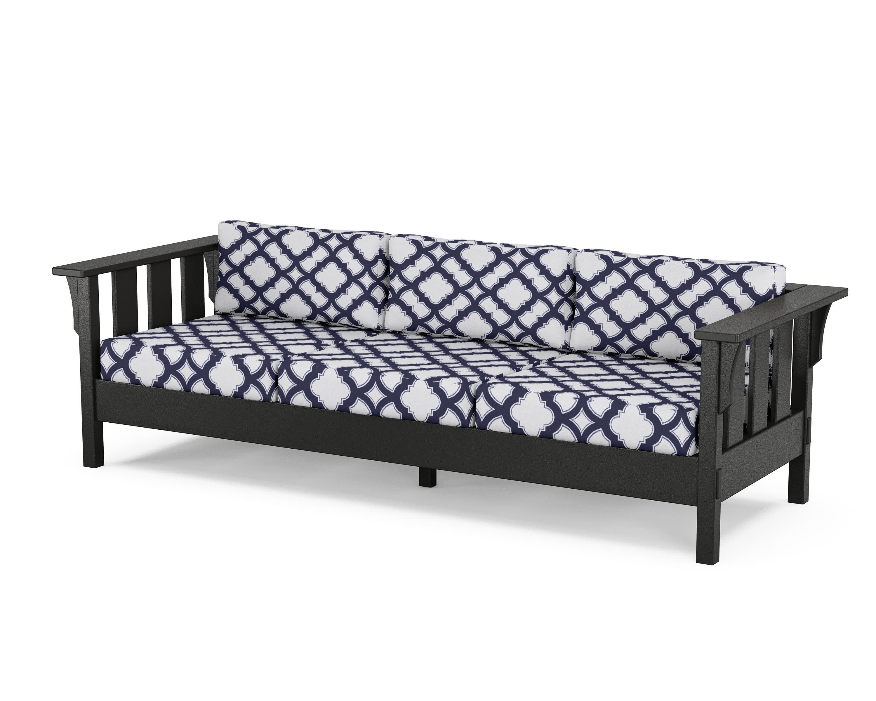 Acadia Deep Seating Sofa in Black / Trellis Navy