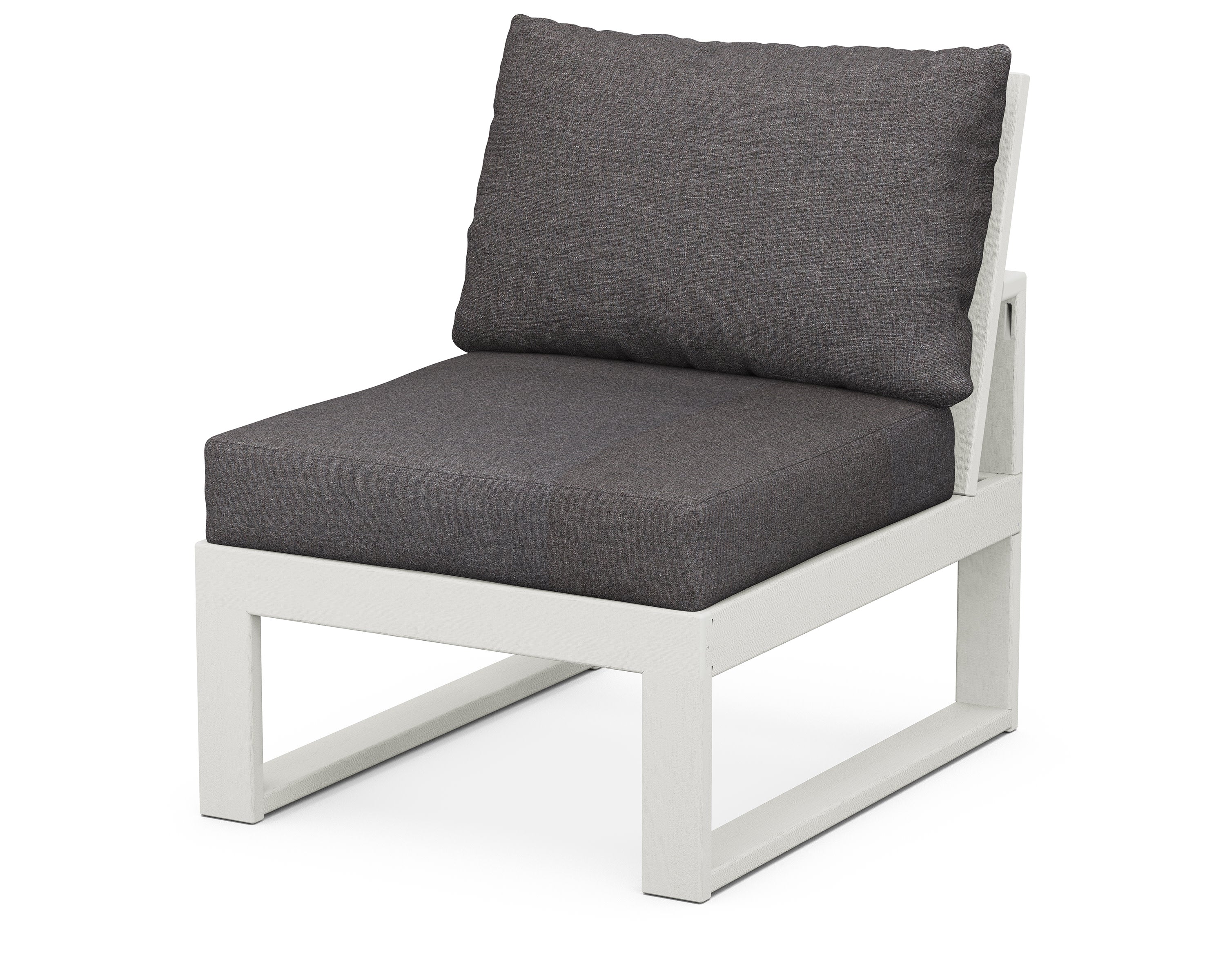 Modular Armless Chair in Vintage White / Ash Charcoal