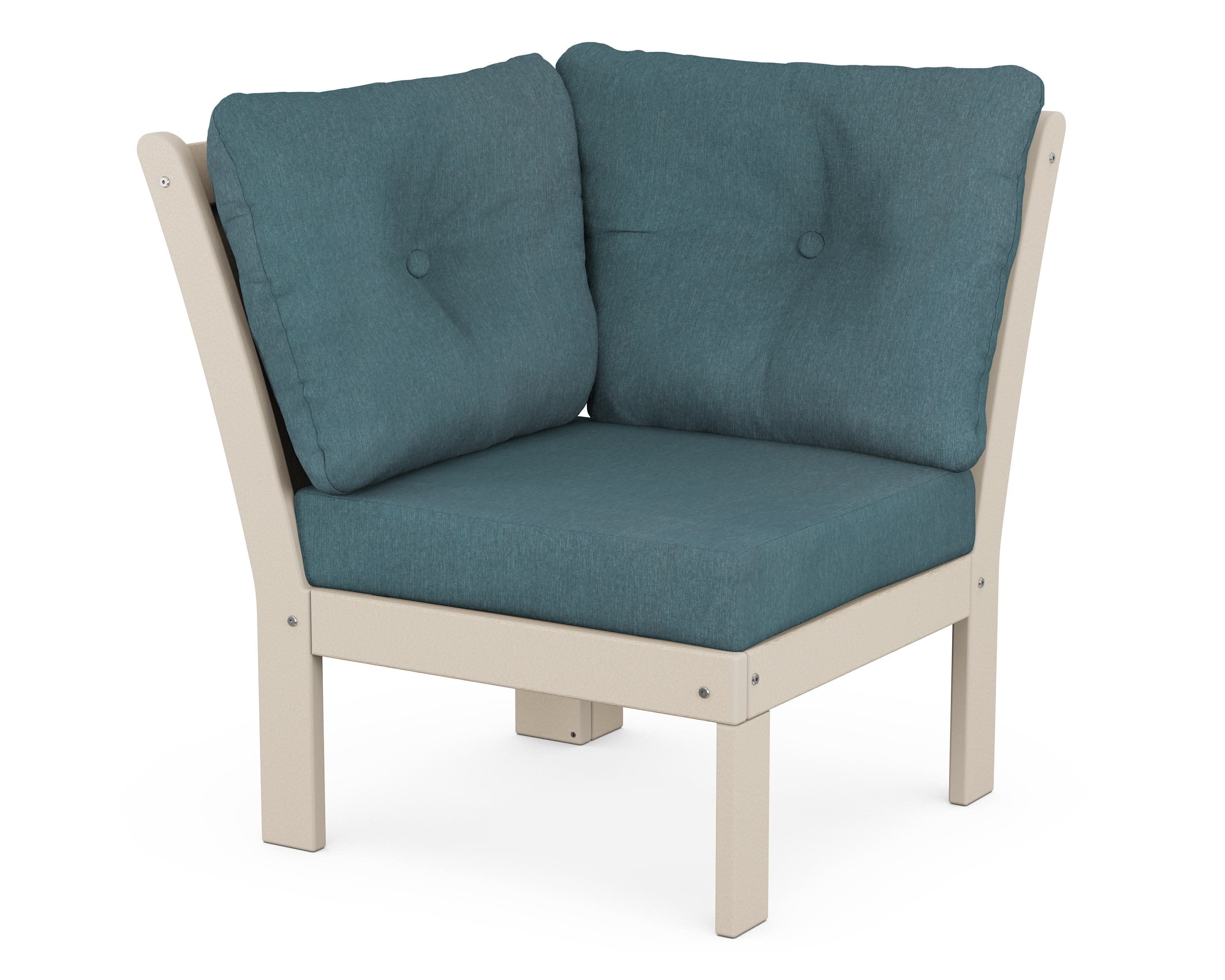 Vineyard Modular Corner Chair in Sand / Ocean Teal