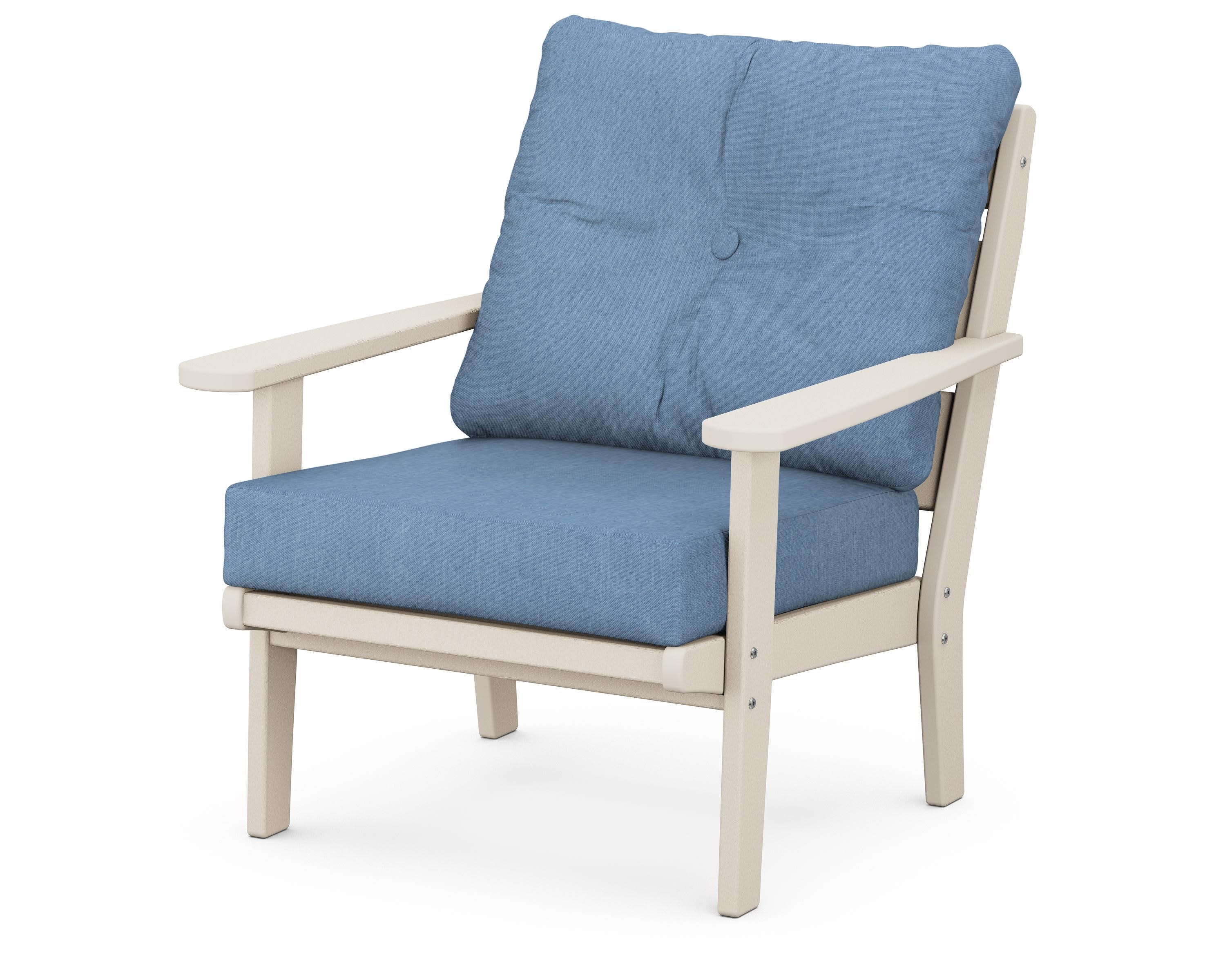 Lakeside Deep Seating Chair in Sand / Sky Blue