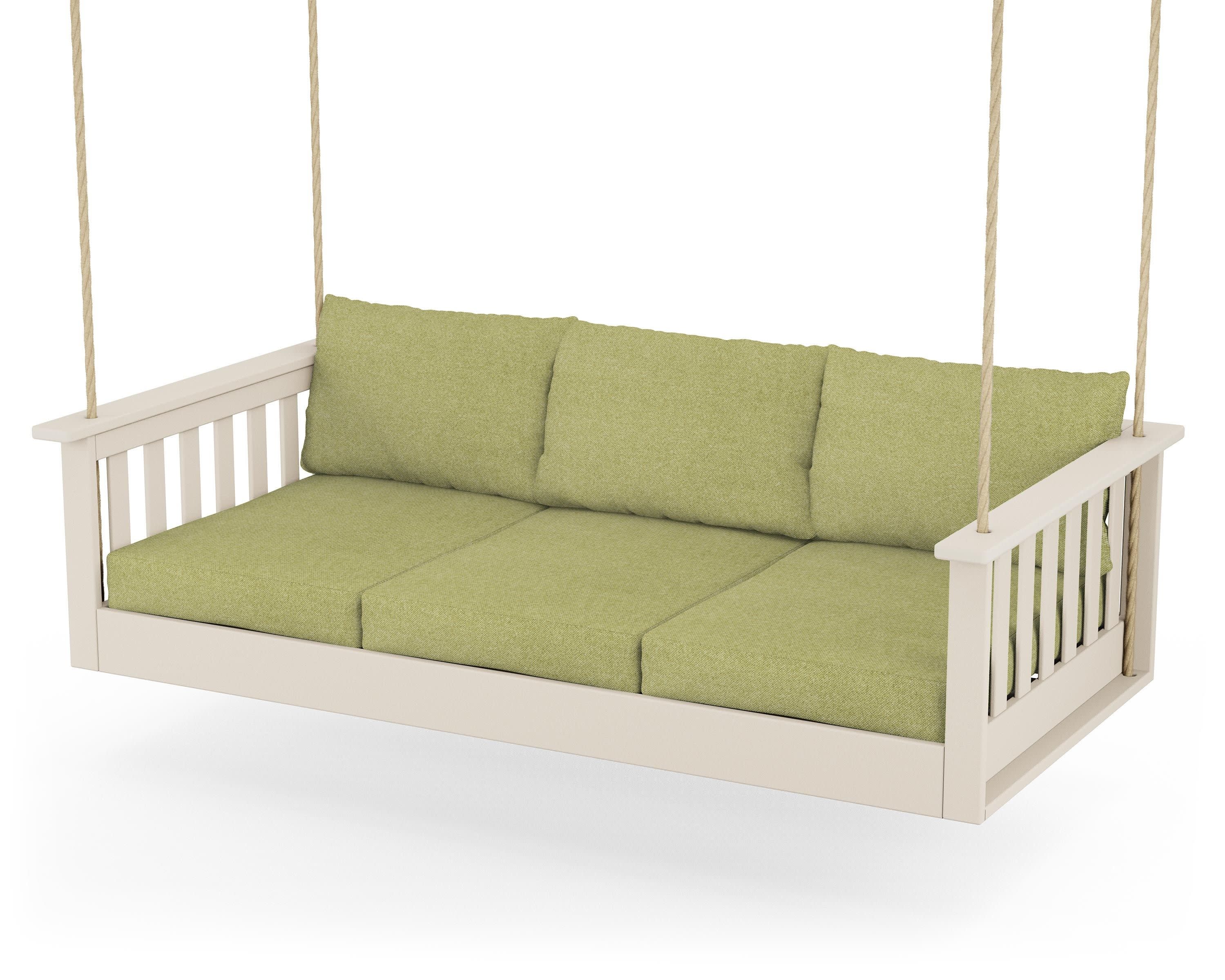 Vineyard Daybed Swing in Sand / Chartreuse Boucle