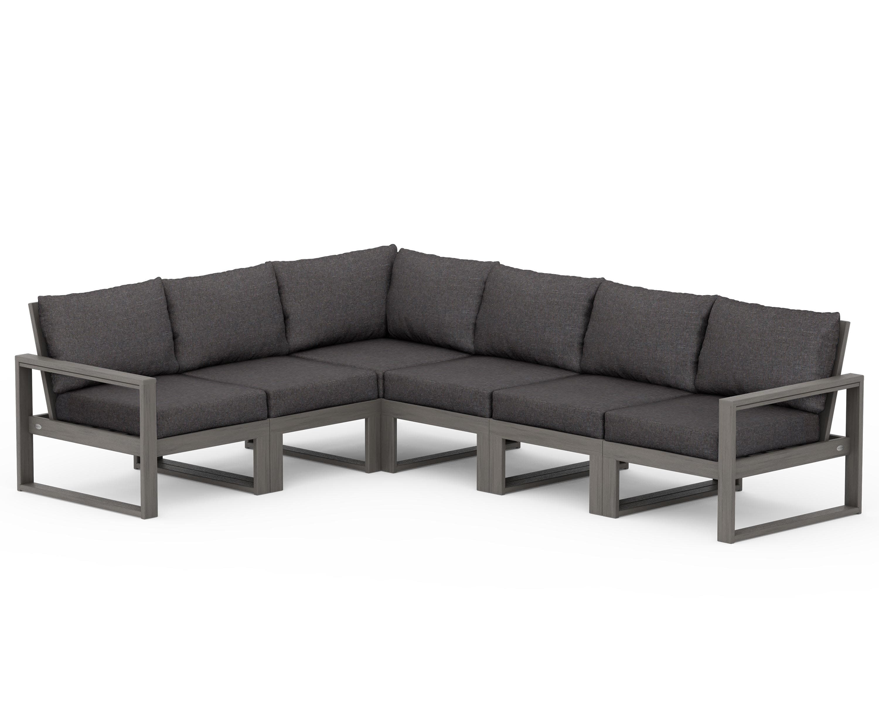 EDGE 6-Piece Modular Deep Seating Set in Driftwood / Ash Charcoal