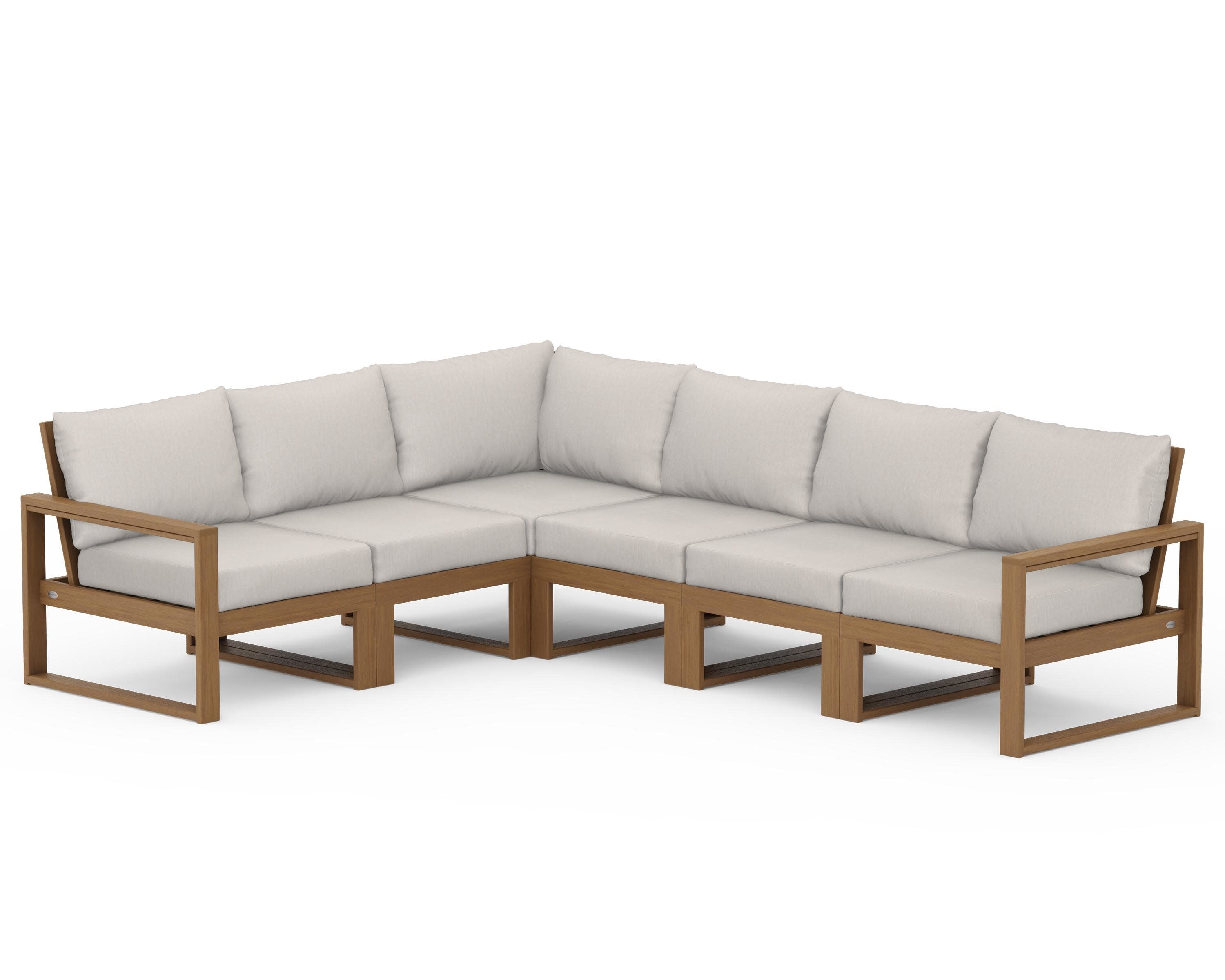 EDGE 6-Piece Modular Deep Seating Set in Natural / Cast Ash