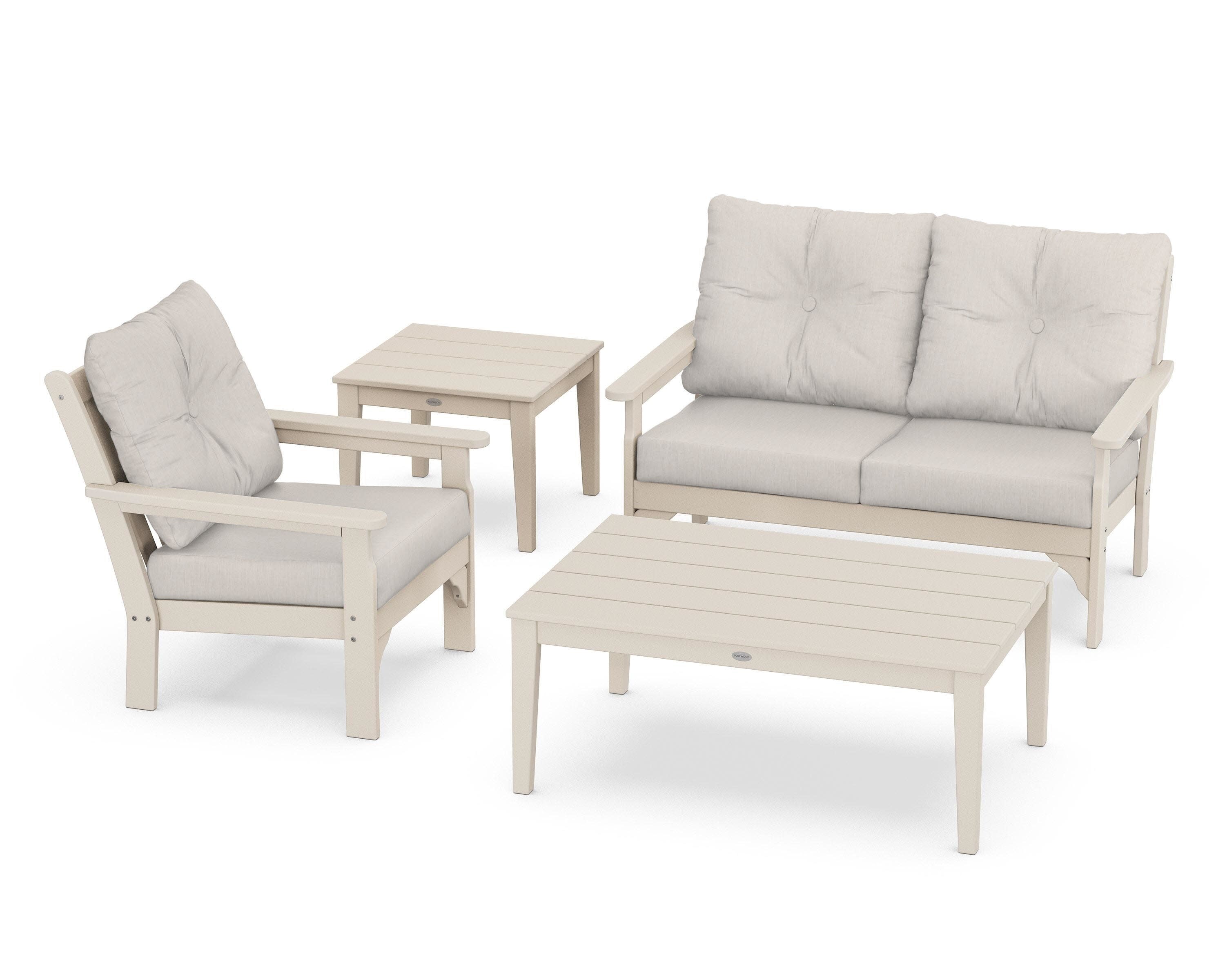 Vineyard 4-Piece Deep Seating Set in Sand / Cast Ash