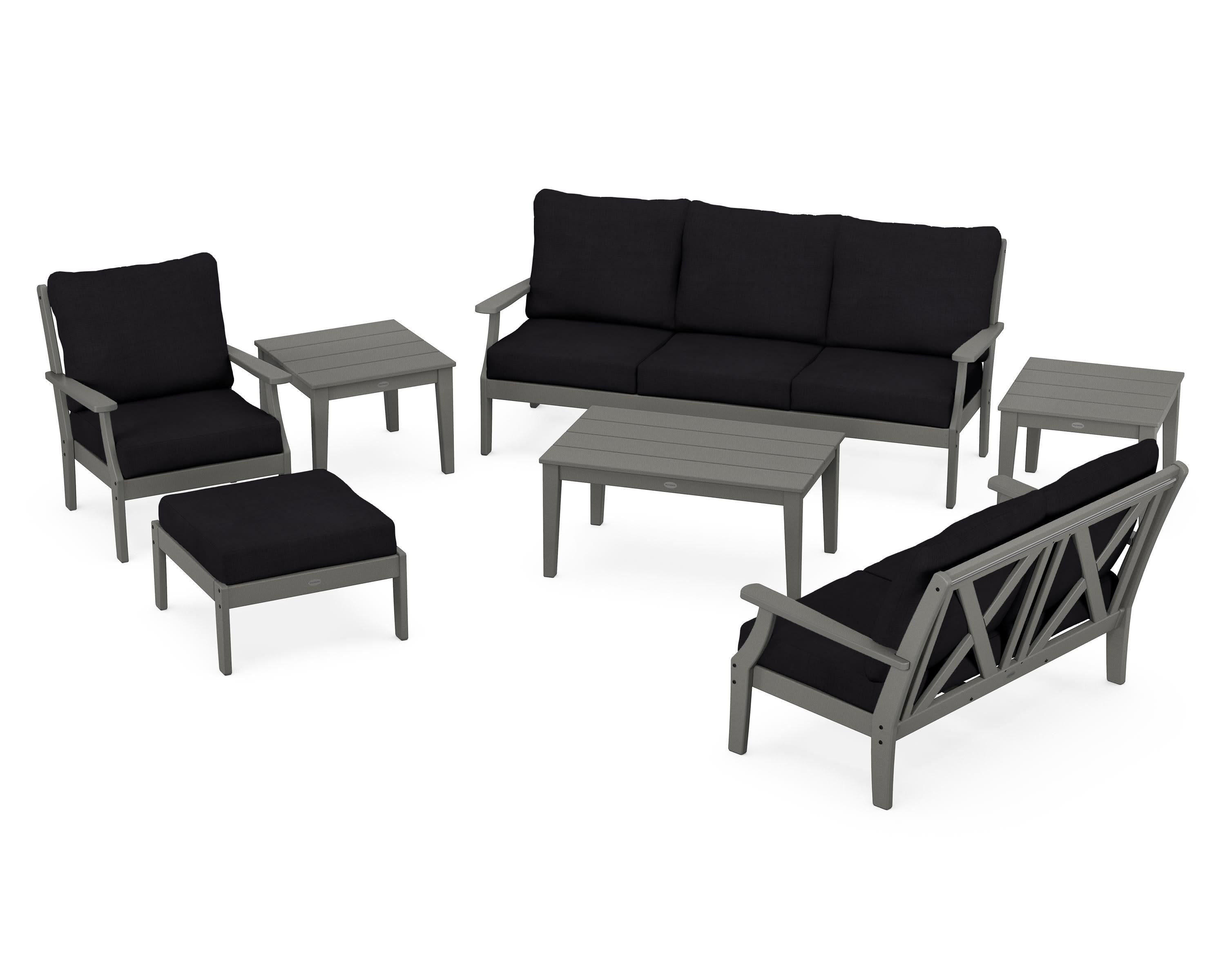 Braxton 7-Piece Deep Seating Set in Slate Grey / Midnight Linen
