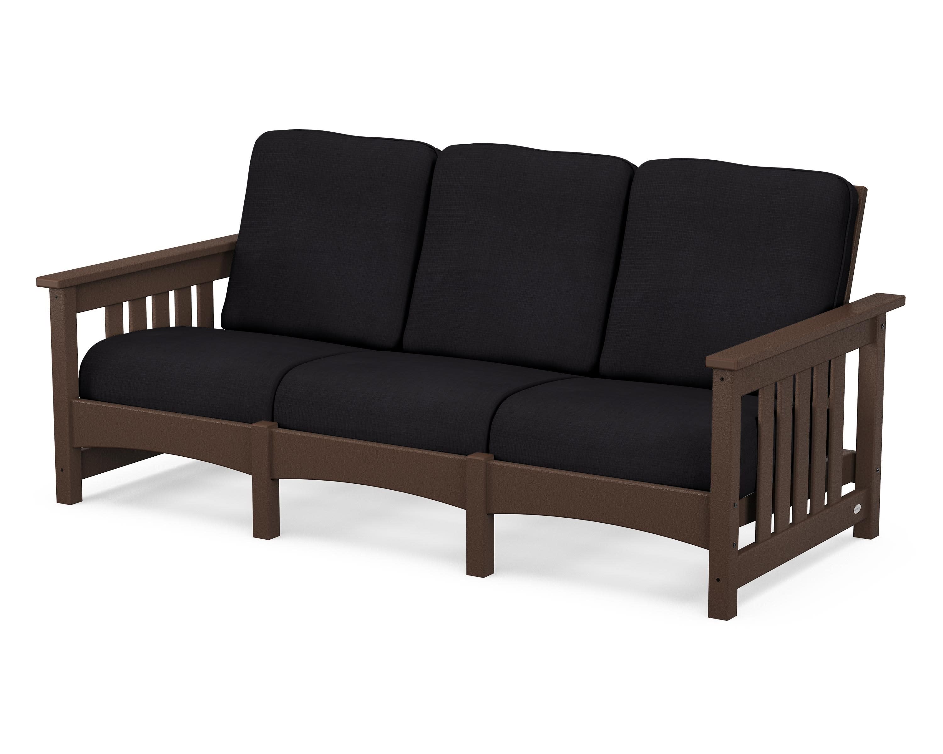 Club Mission Sofa in Mahogany / Midnight Linen