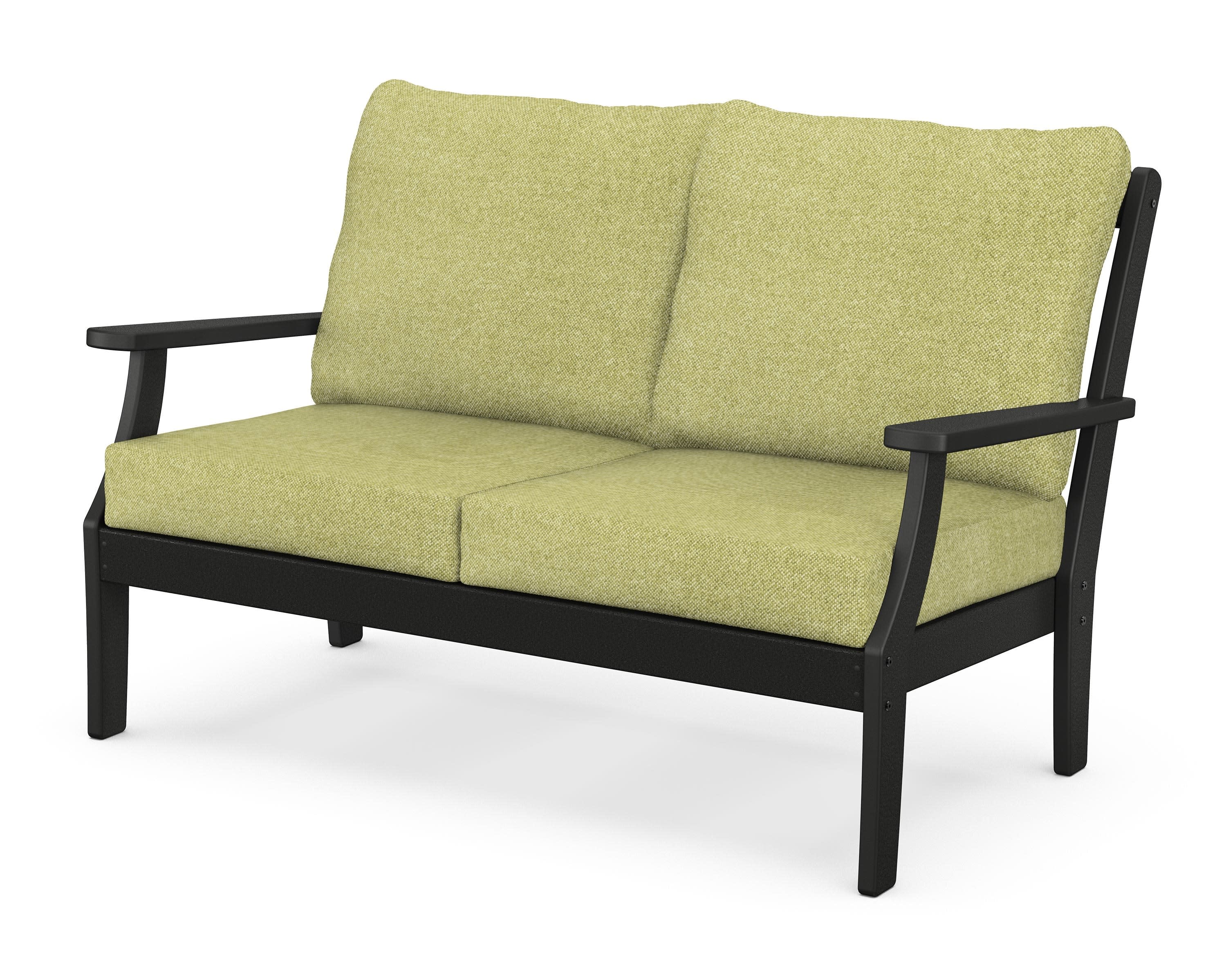 Braxton Deep Seating Loveseat in Black / Chartreuse Boucle