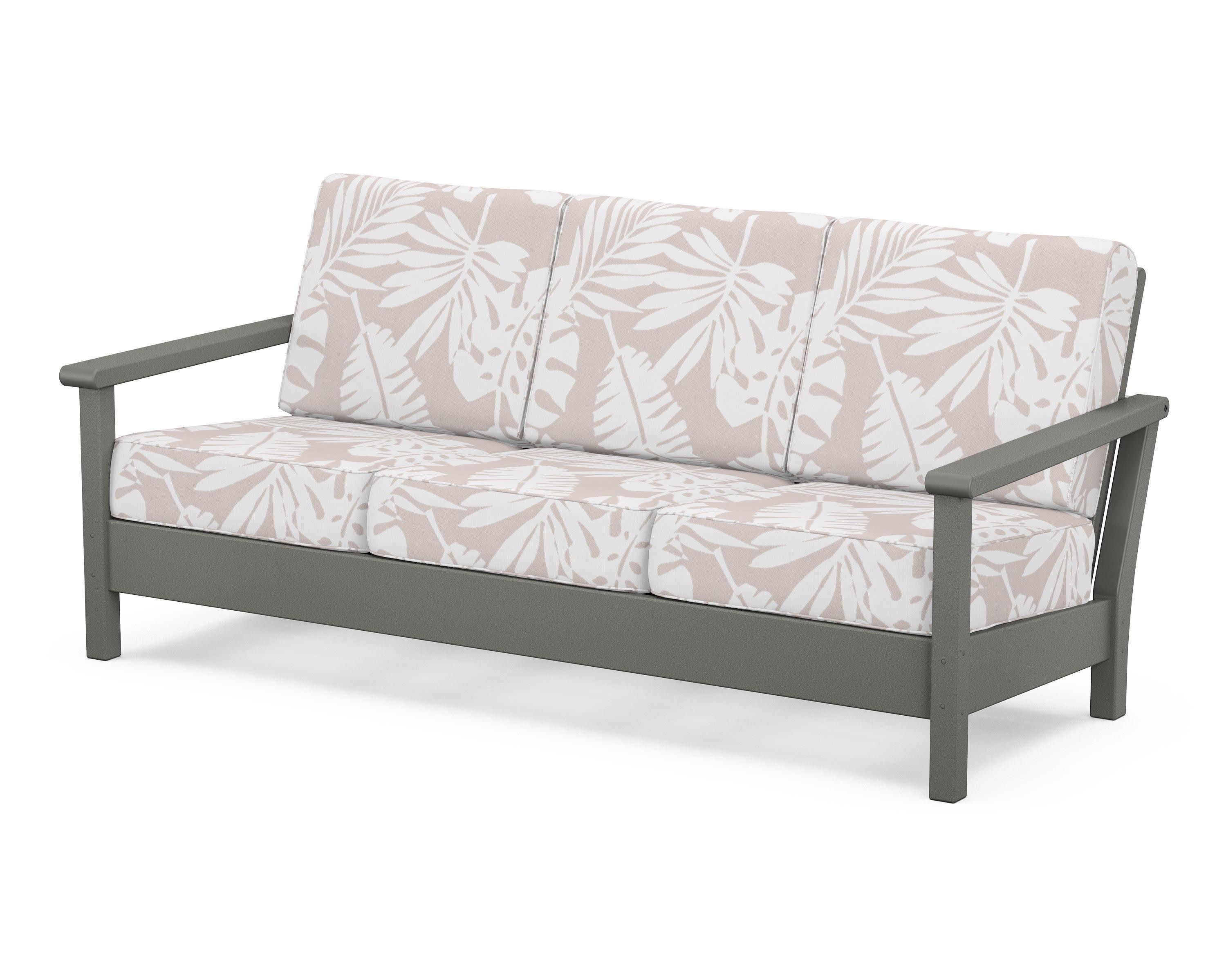 Harbour Deep Seating Sofa in Slate Grey / Leaf Dune Burlap