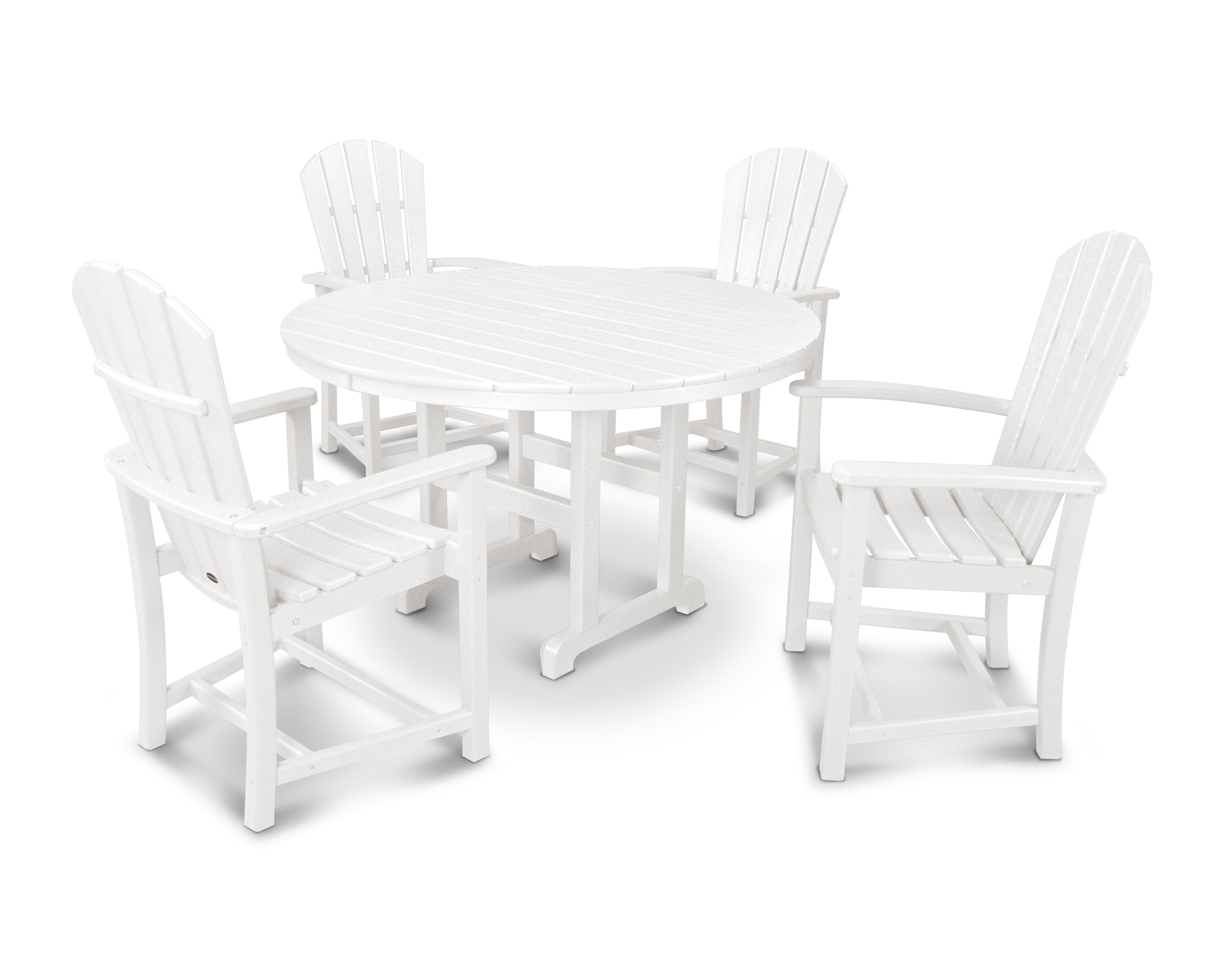 Palm Coast 5-Piece Round Farmhouse Dining Set in White