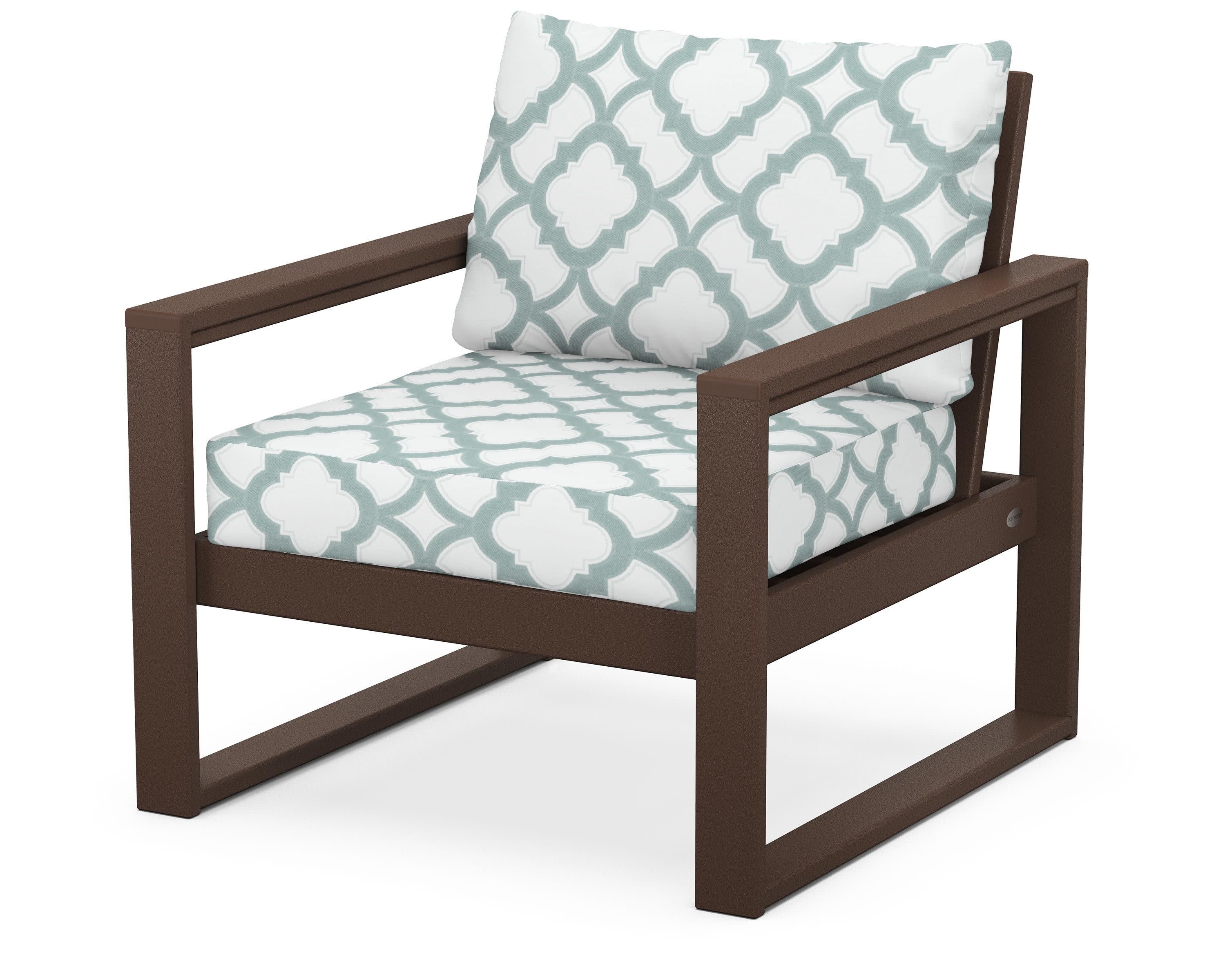 EDGE Club Chair in Mahogany / Trellis Glacier Spa