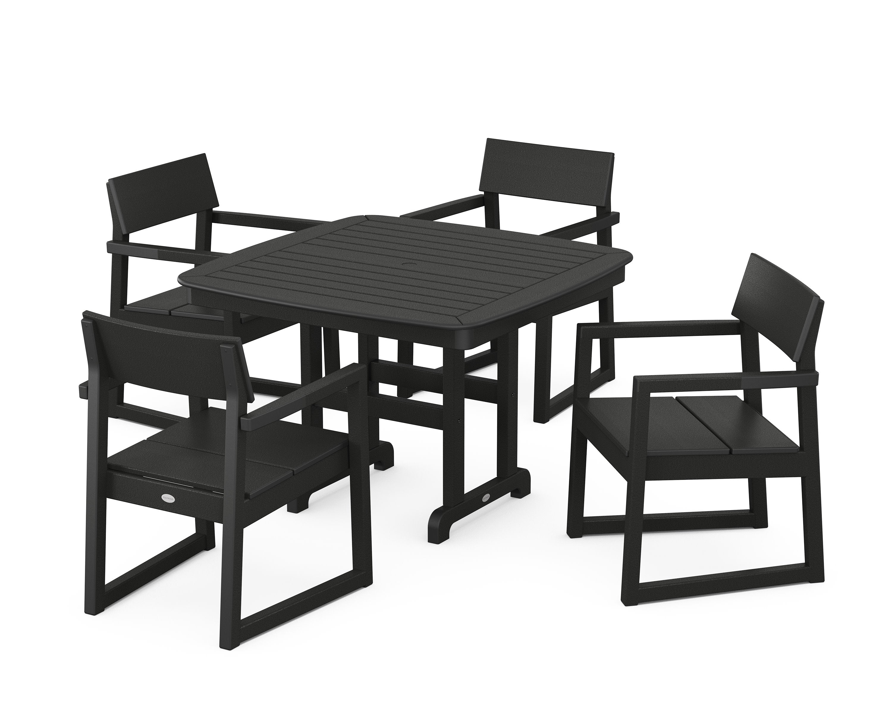 EDGE 5-Piece Dining Set with Trestle Legs in Black