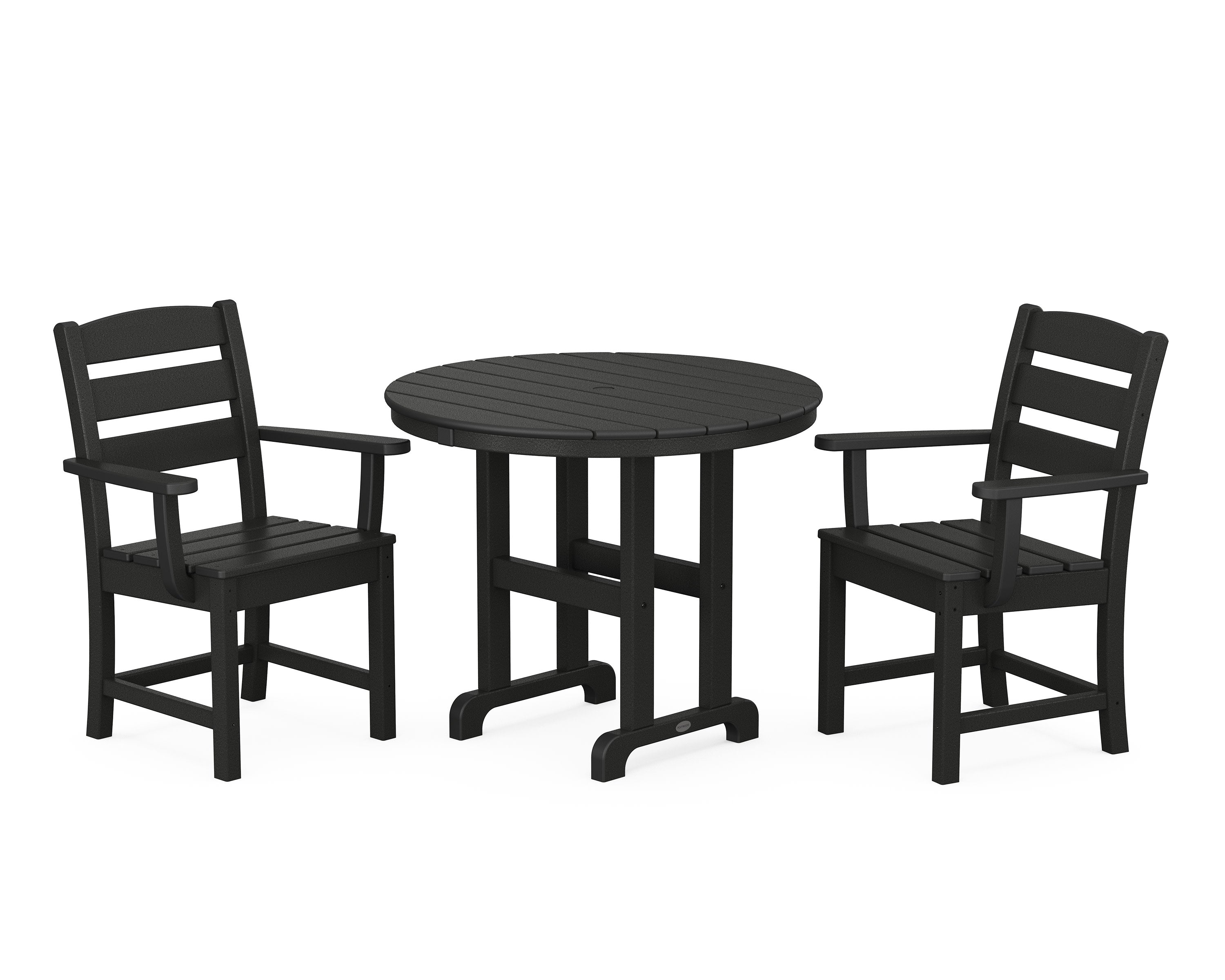 Lakeside 3-Piece Round Dining Set in Black
