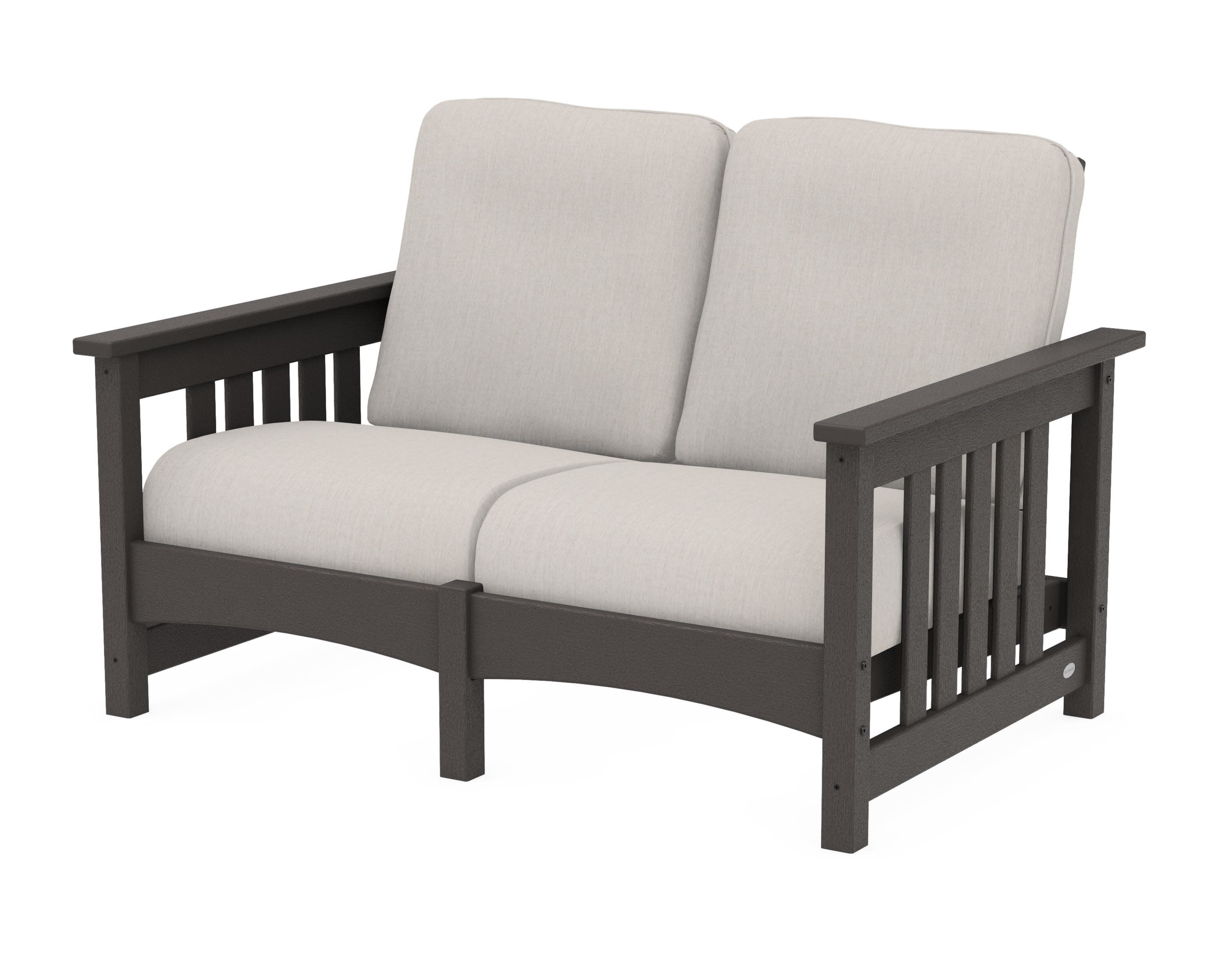 Club Mission Loveseat in Vintage Coffee / Cast Ash