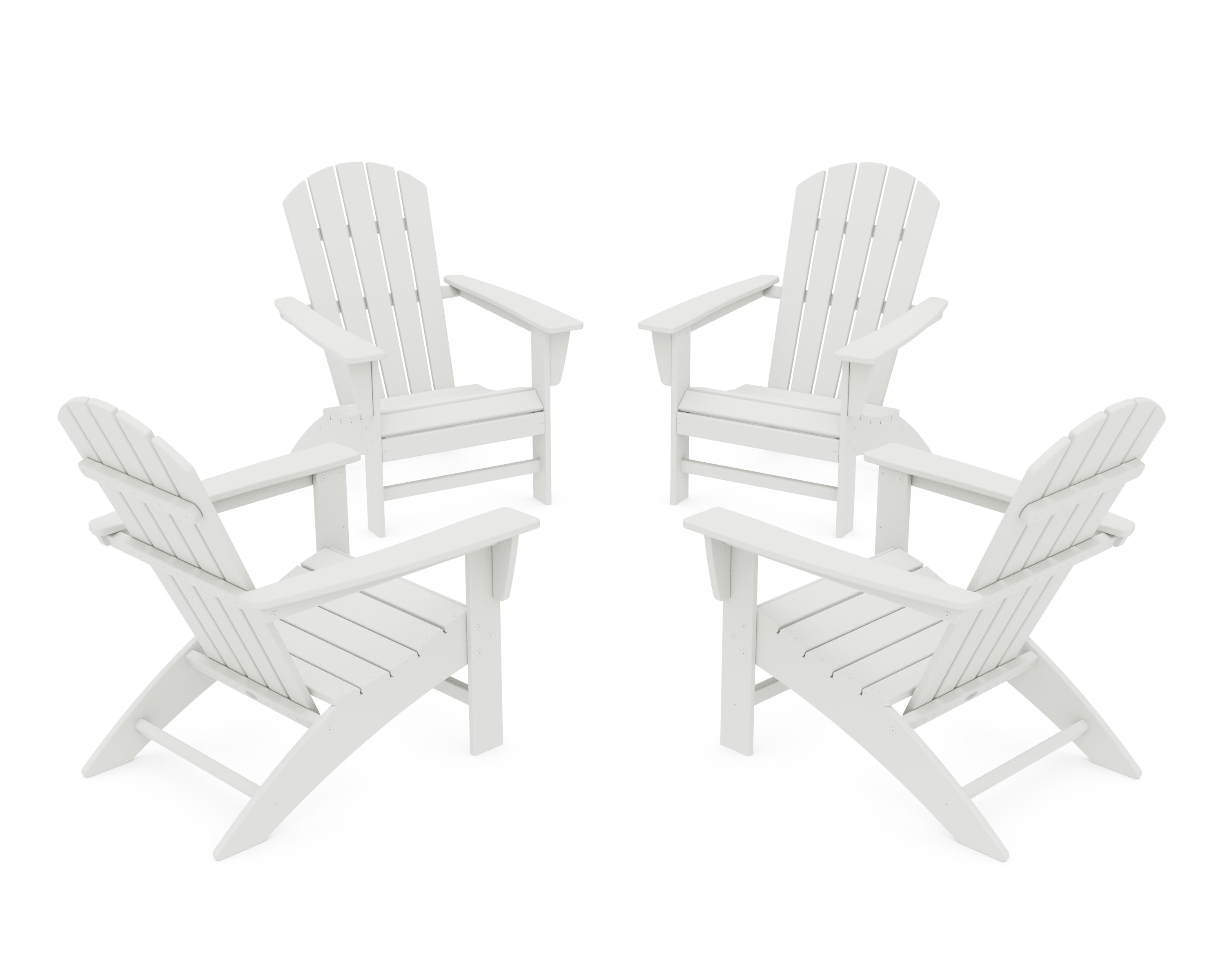 Nautical 4-Piece Adirondack Conversation Set in Vintage White
