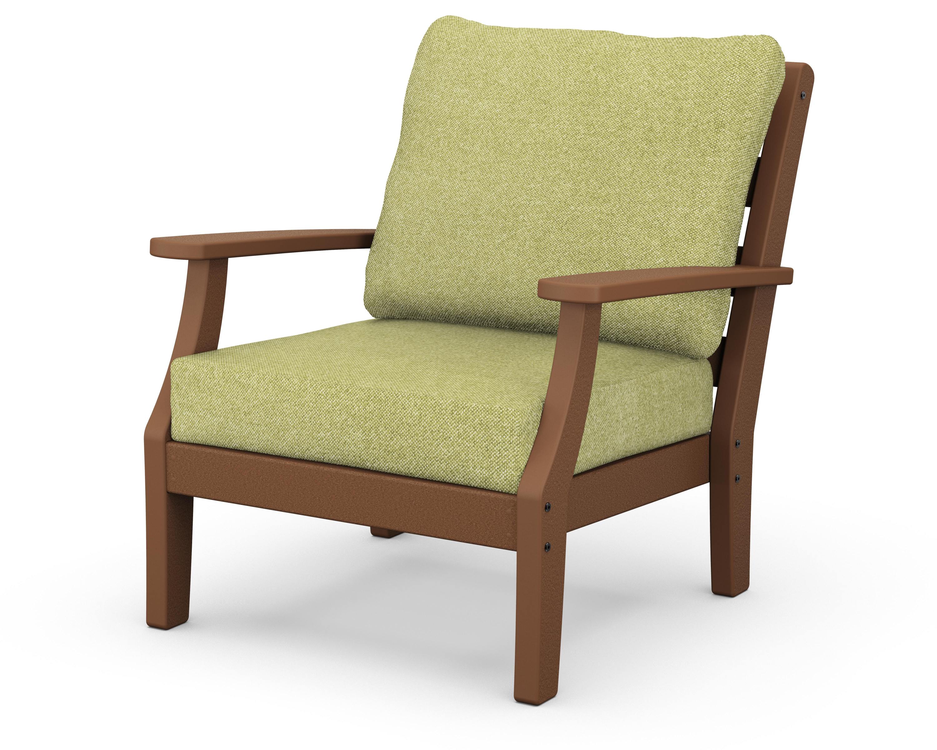 Chesapeake Deep Seating Chair in Teak / Chartreuse Boucle