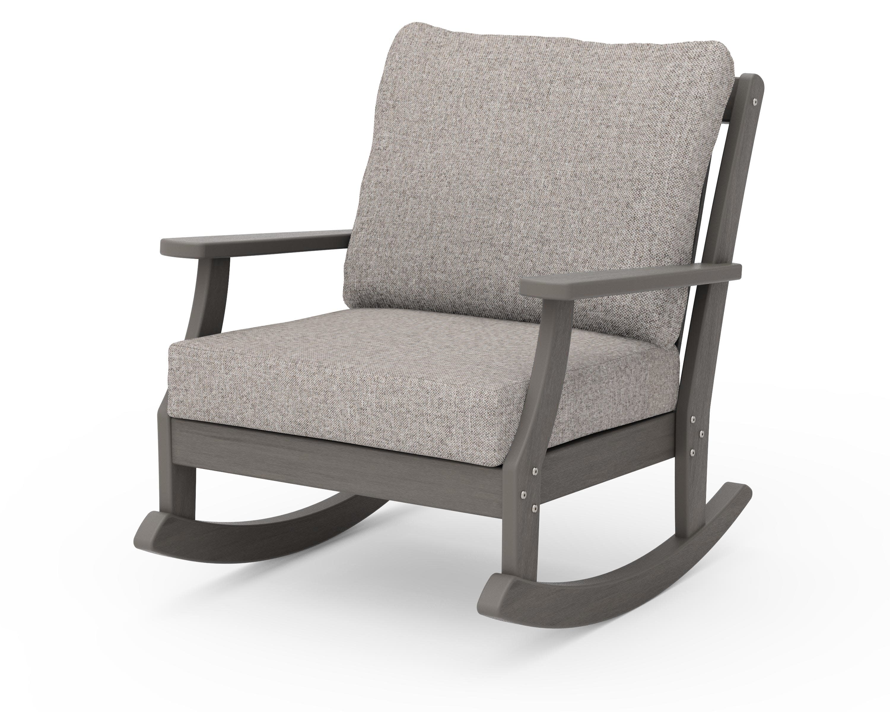 Braxton Deep Seating Rocking Chair in Driftwood / Weathered Tweed