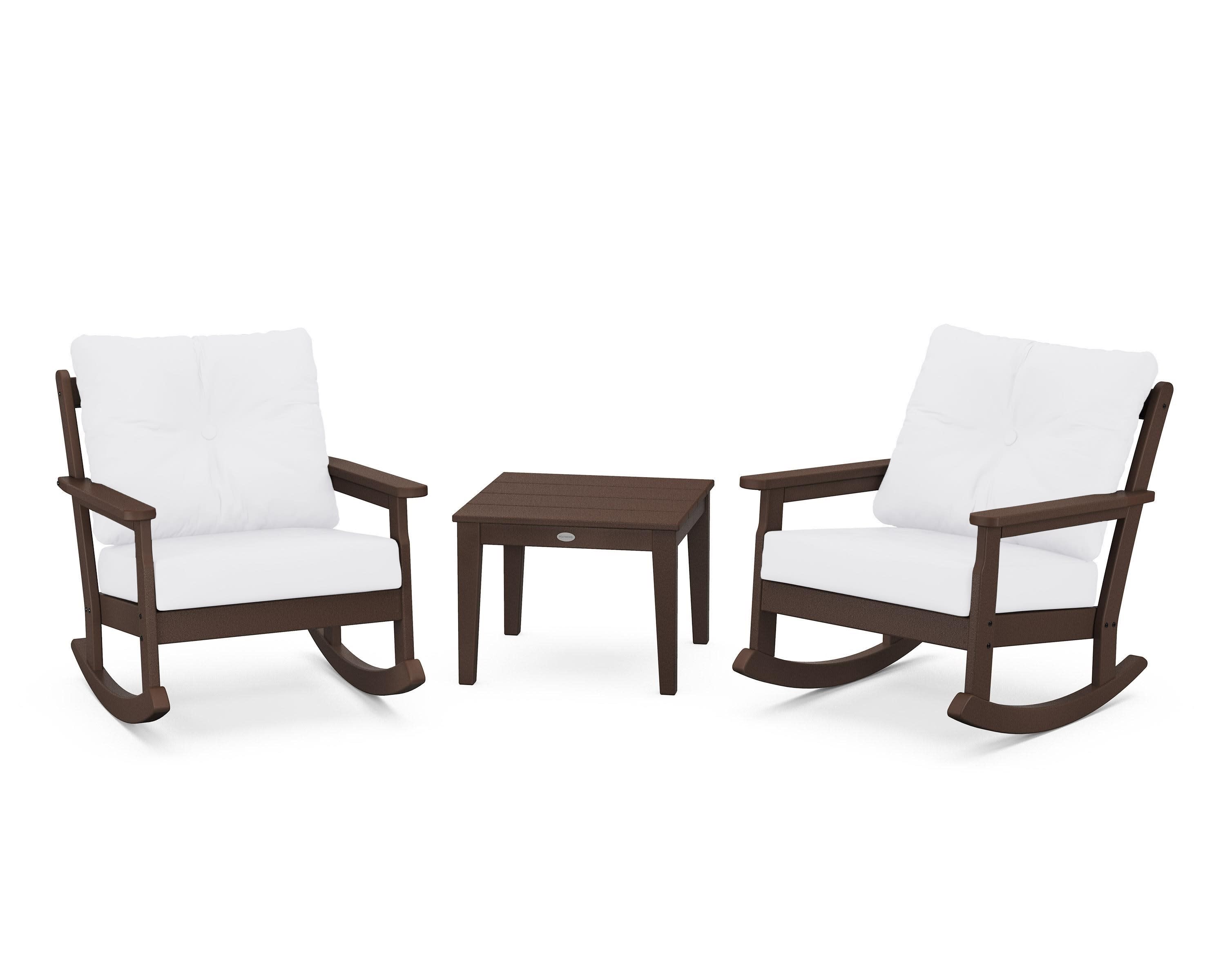 Vineyard 3-Piece Deep Seating Rocker Set in Mahogany / Natural