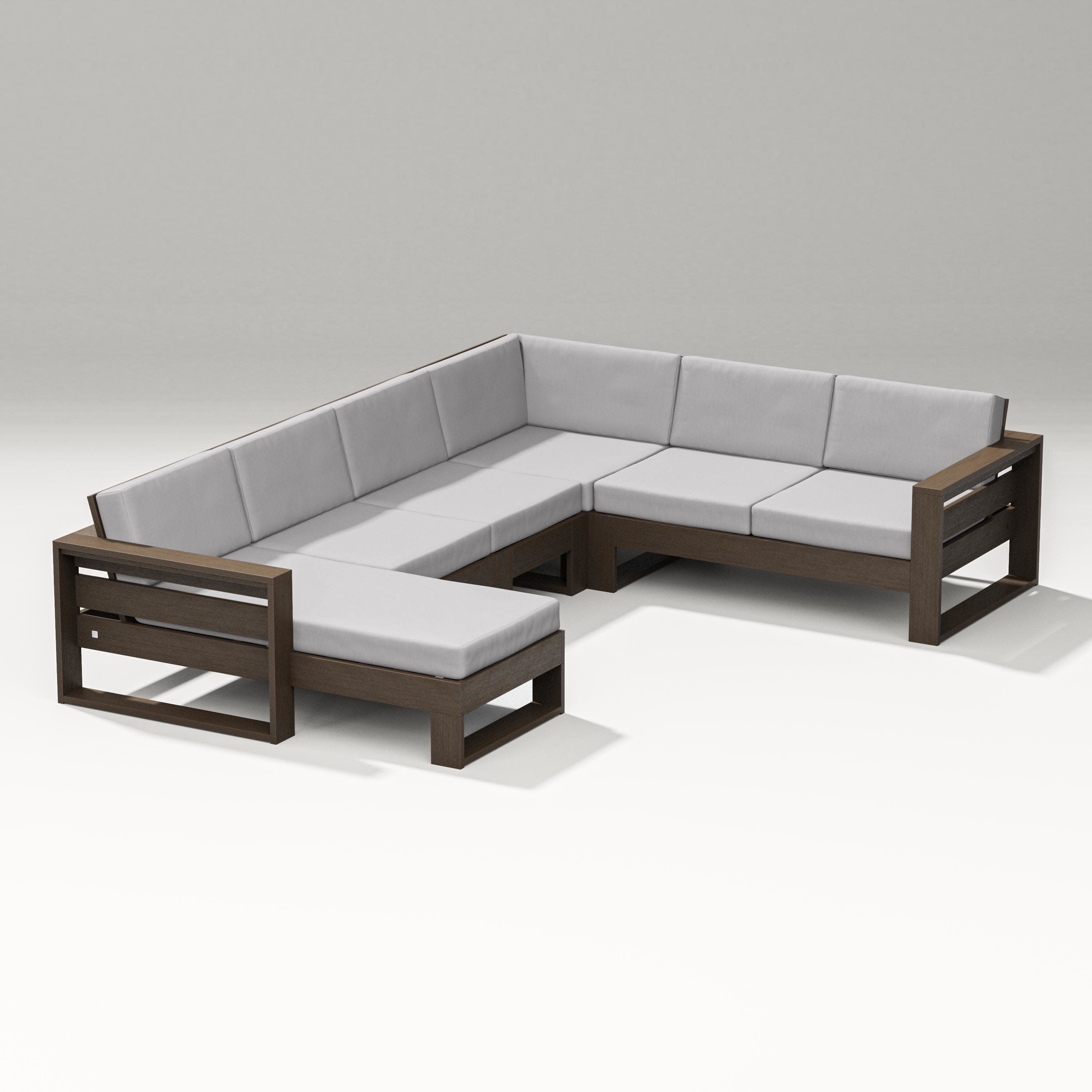 Latitude Corner Sectional with Left Chaise in Kona / Granite
