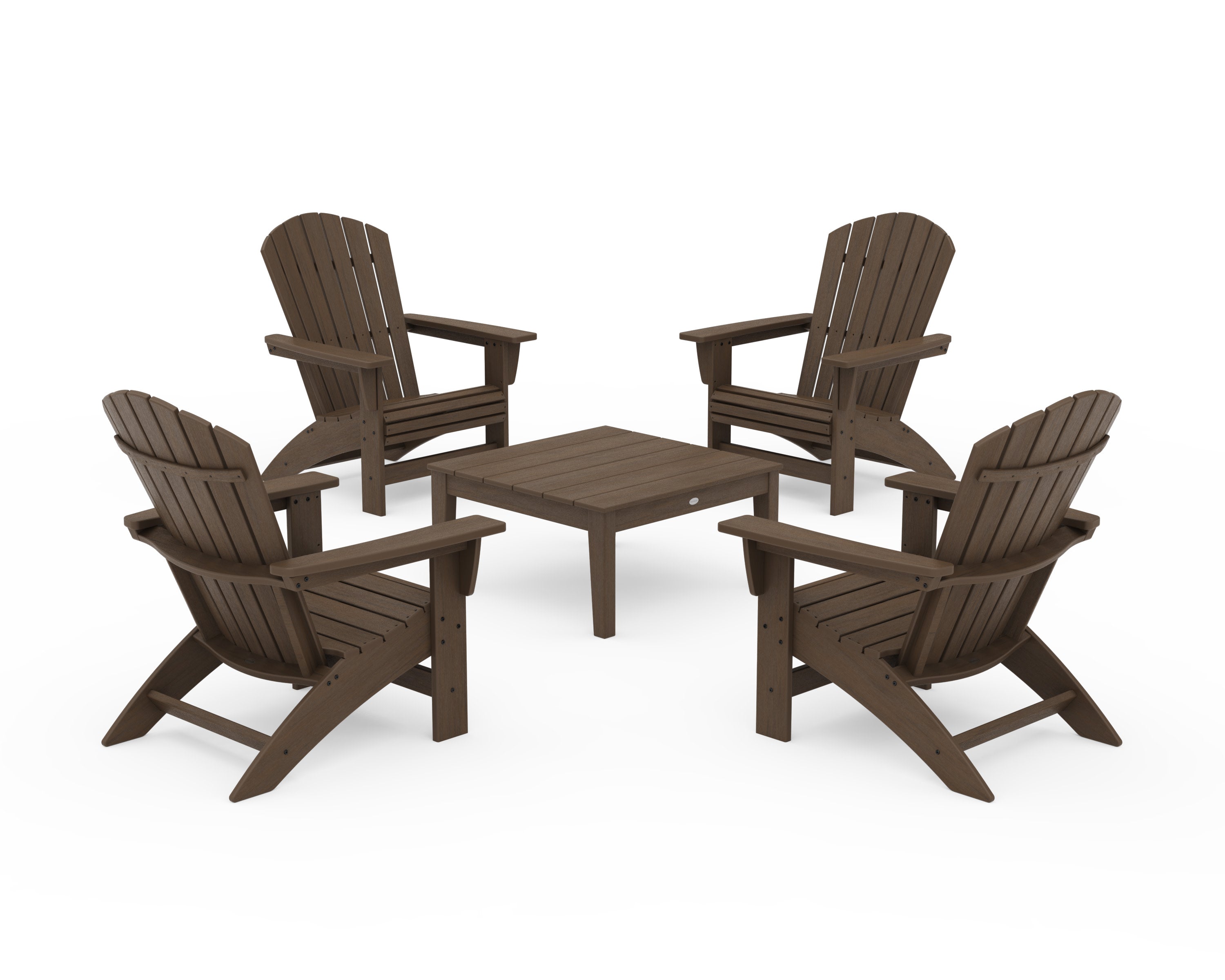 5-Piece Nautical Grand Adirondack Chair Conversation Group in Kona