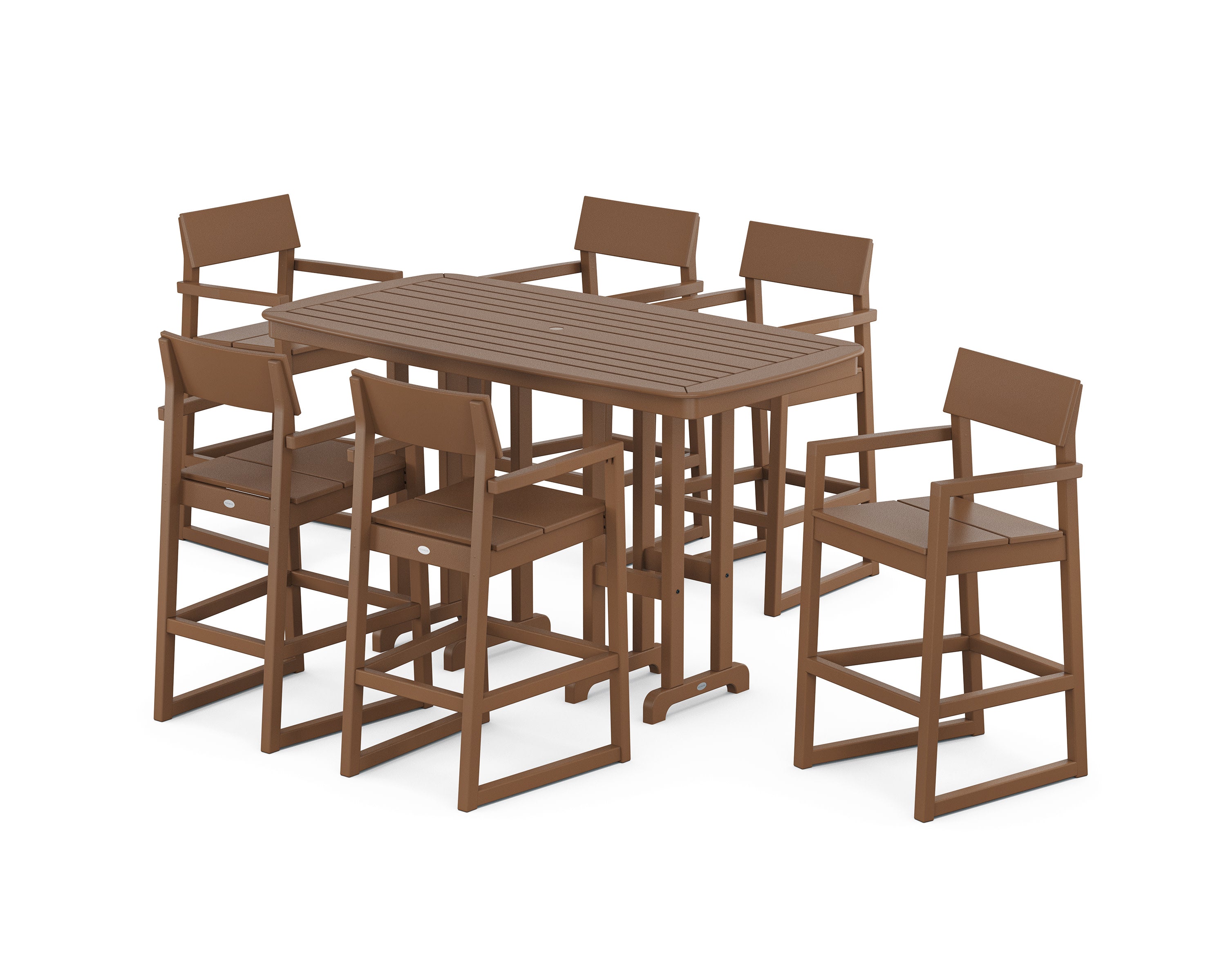 EDGE Arm Chair 7-Piece Bar Set in Teak