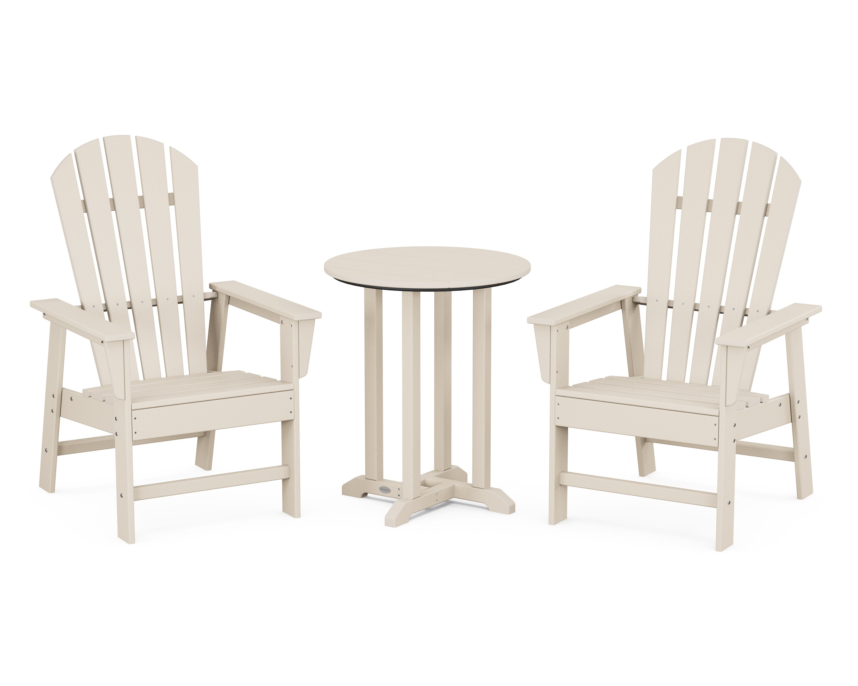 South Beach 3-Piece Round Farmhouse Bistro Dining Set in Sand