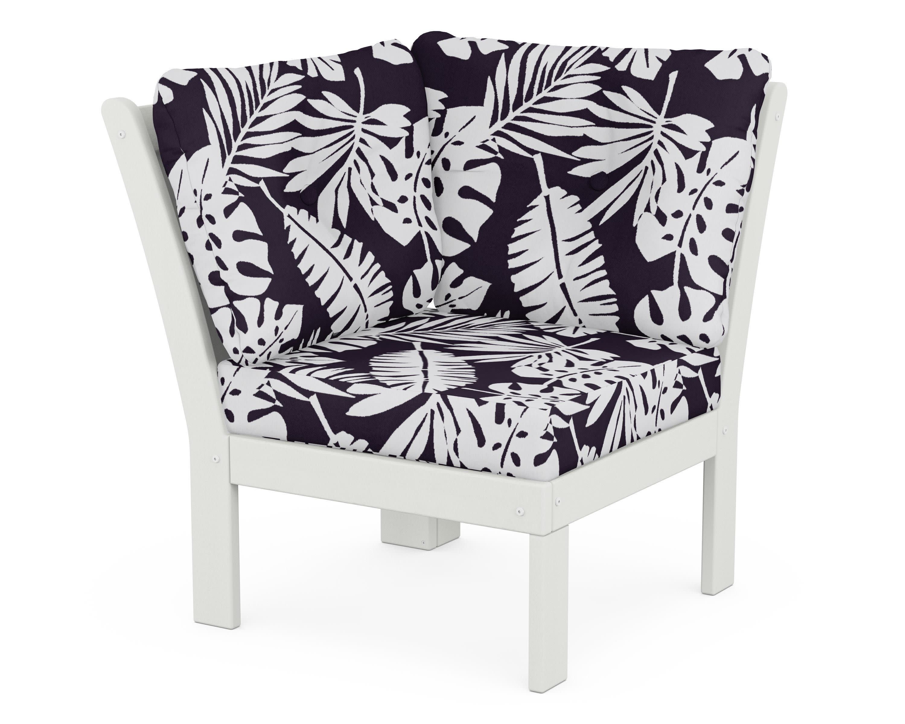 Vineyard Modular Corner Chair in Vintage White / Leaf Navy