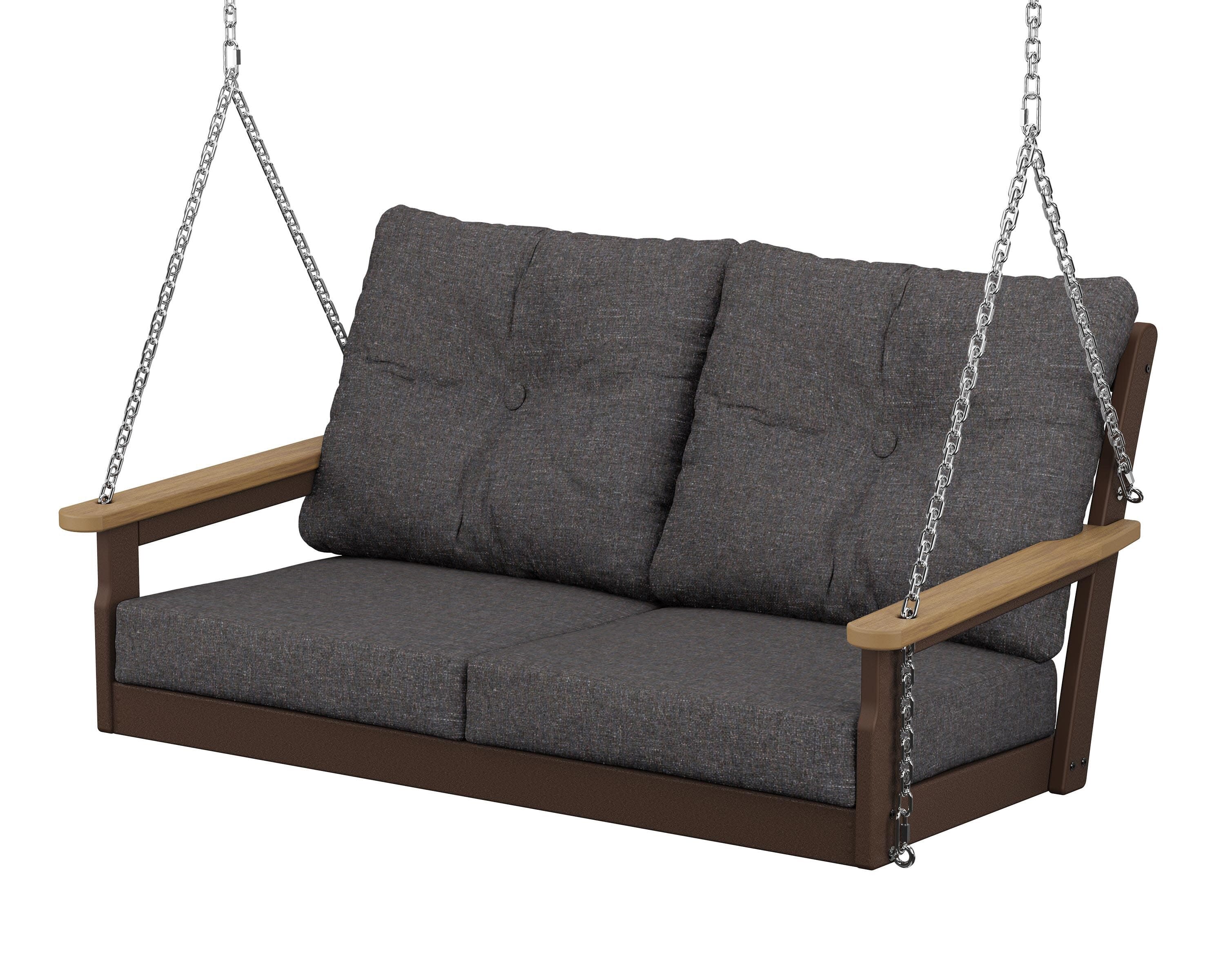 Vineyard Deep Seating Swing in Mahogany / Natural / Ash Charcoal