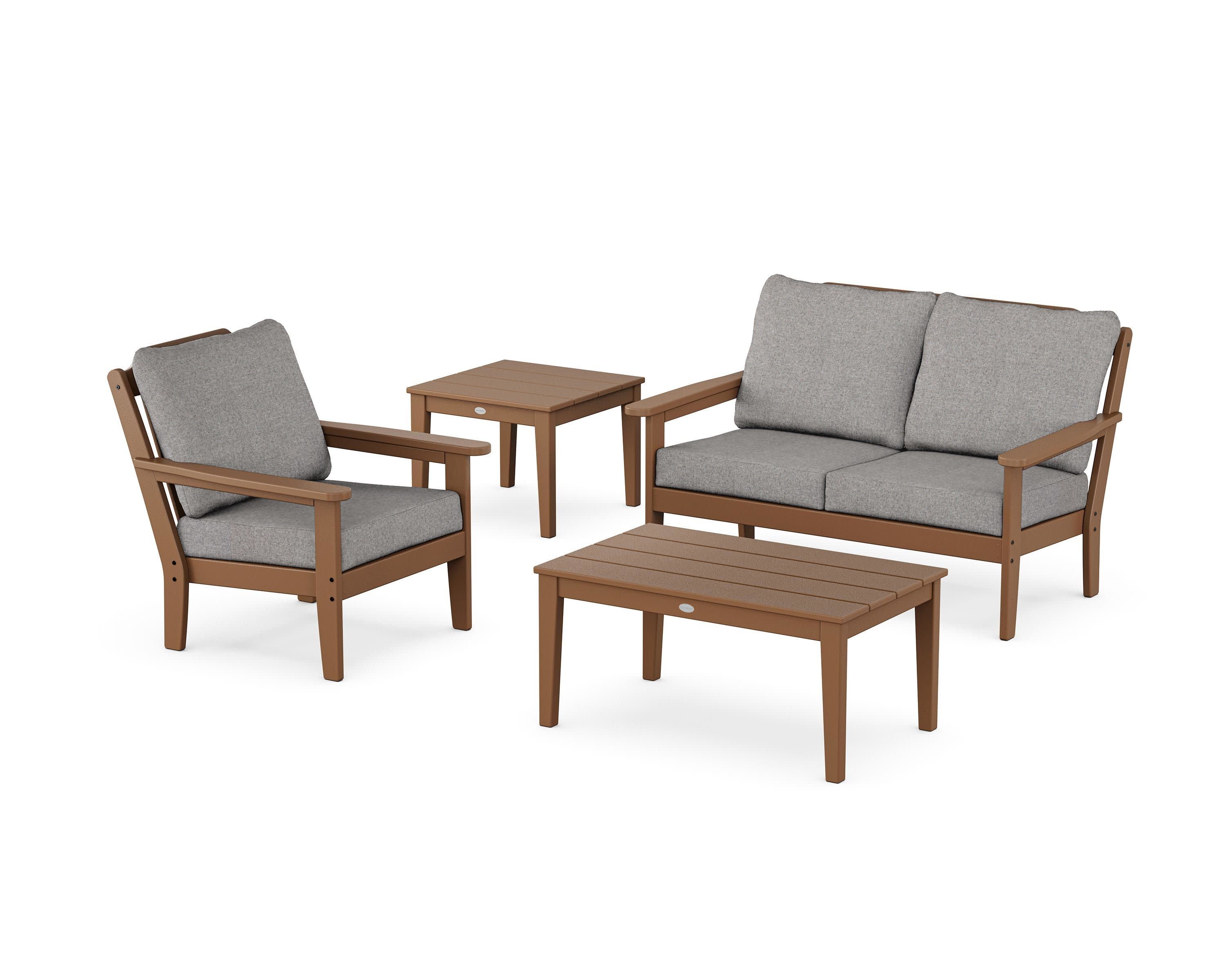Wovendale 4-Piece Deep Seating Set in Teak / Grey Mist