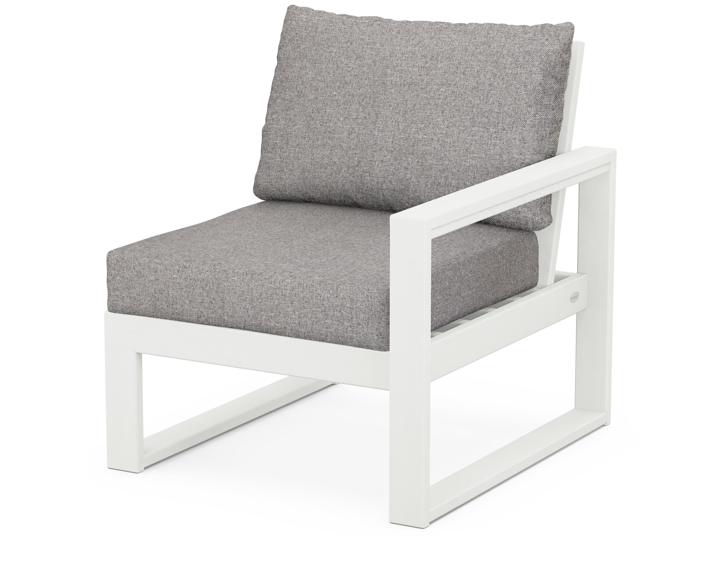 EDGE Modular Right Arm Chair in Vintage White / Grey Mist
