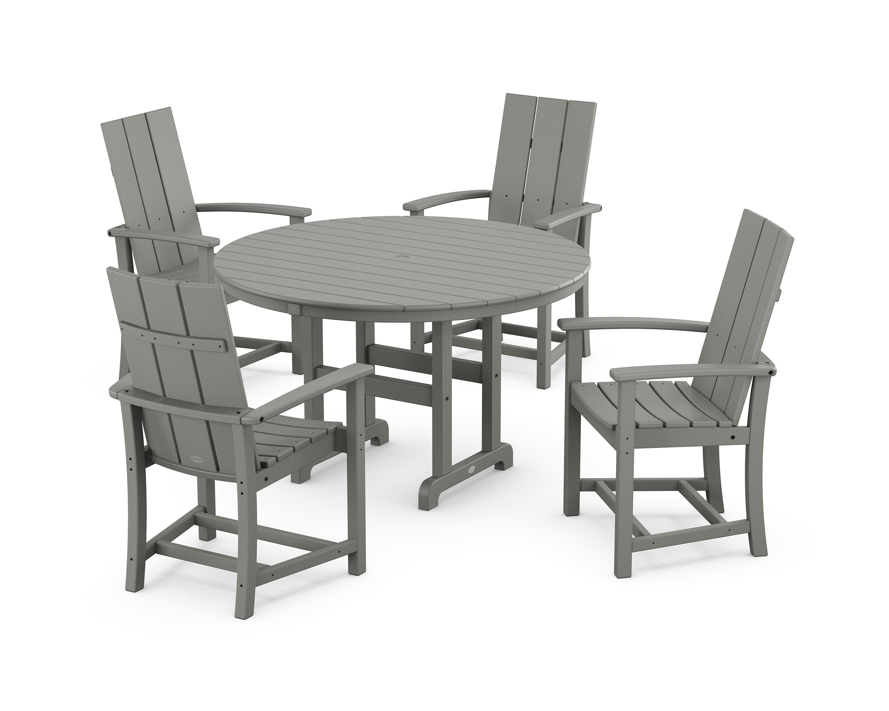 Modern Adirondack 5-Piece Round Farmhouse Dining Set in Slate Grey