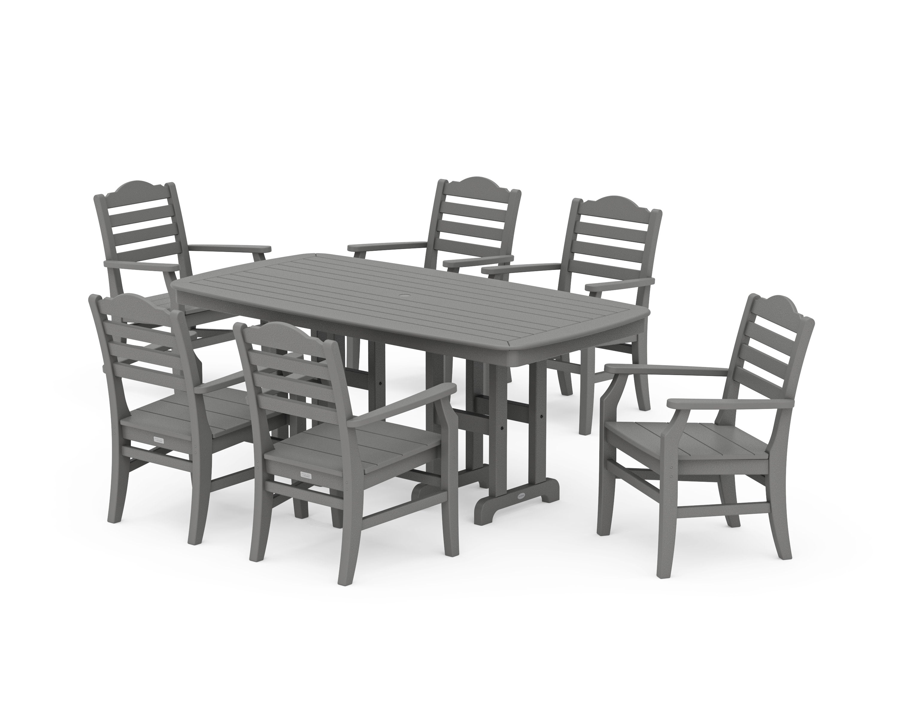 Savannah Arm Chair 7-Piece Dining Set in Slate Grey