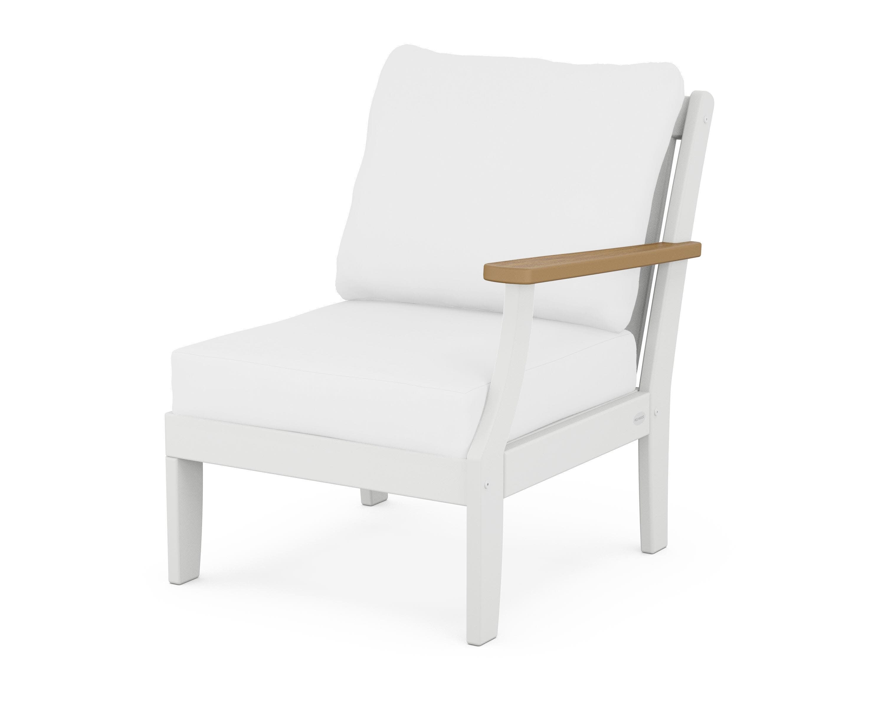 Braxton Modular Right Arm Chair in White / Natural / Natural