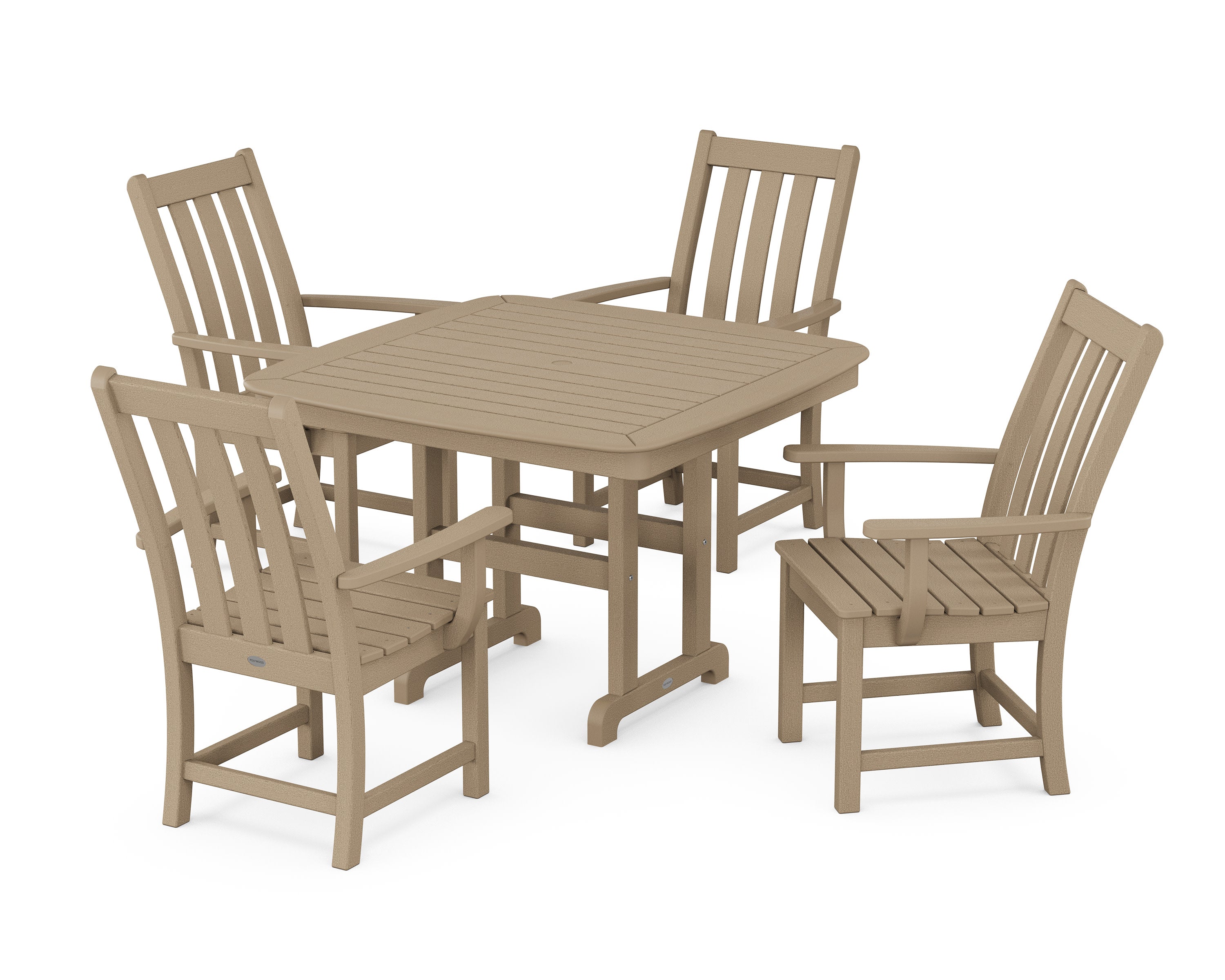 Vineyard 5-Piece Dining Set with Trestle Legs in Vintage Sahara