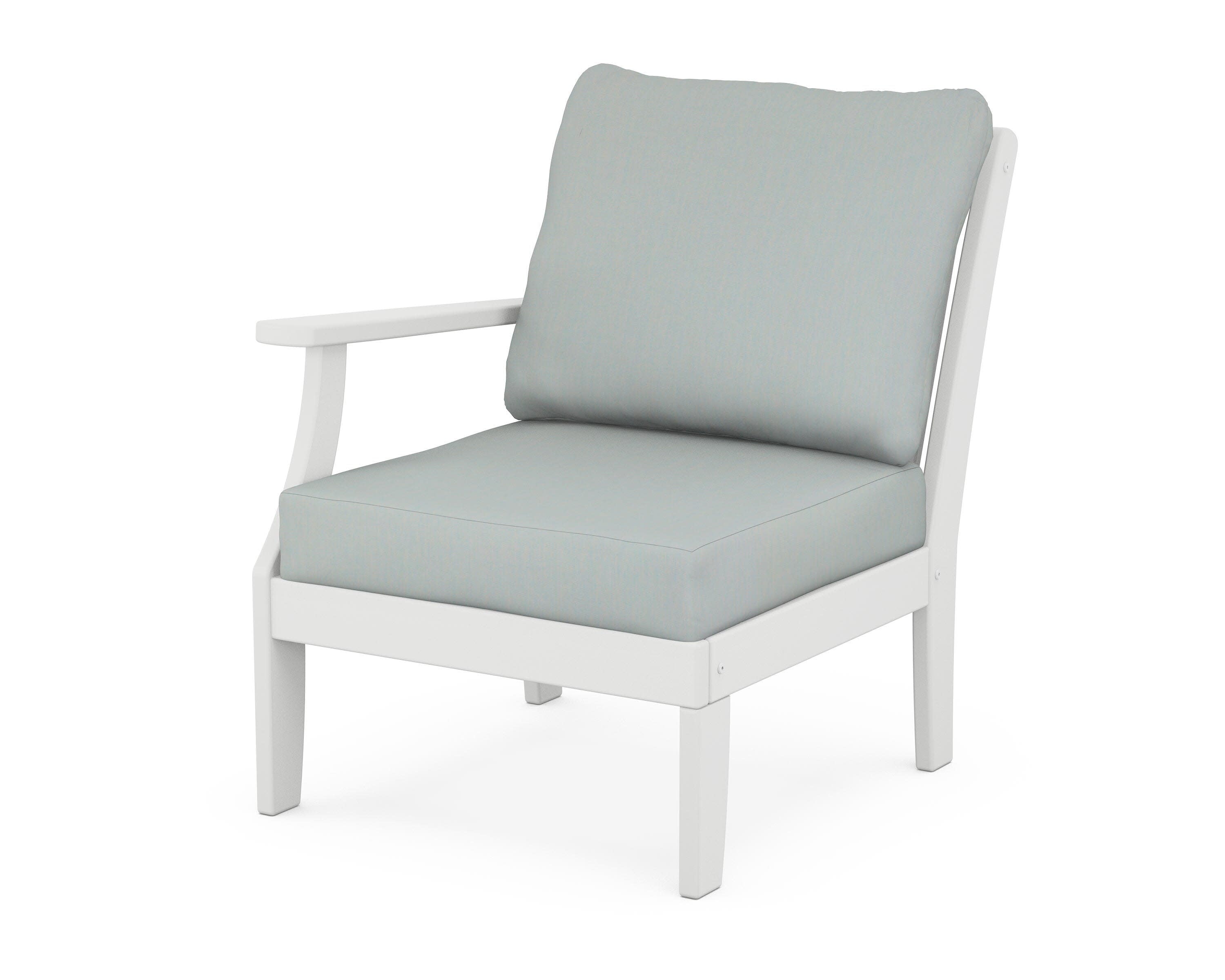 Braxton Modular Left Arm Chair in White / Spa