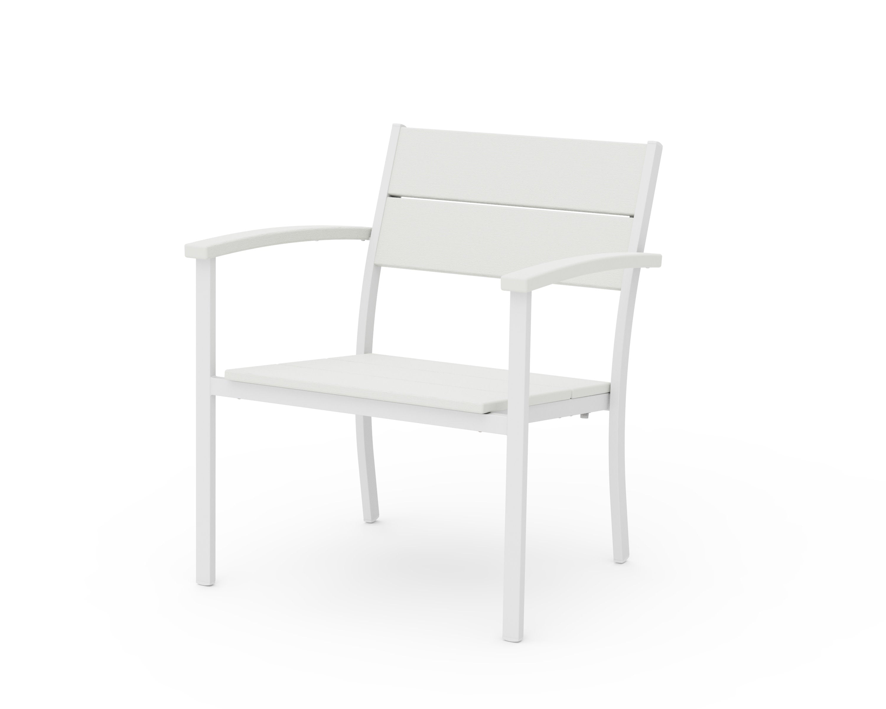 Main Street Stacking Lounge Arm Chair in White / Vintage White