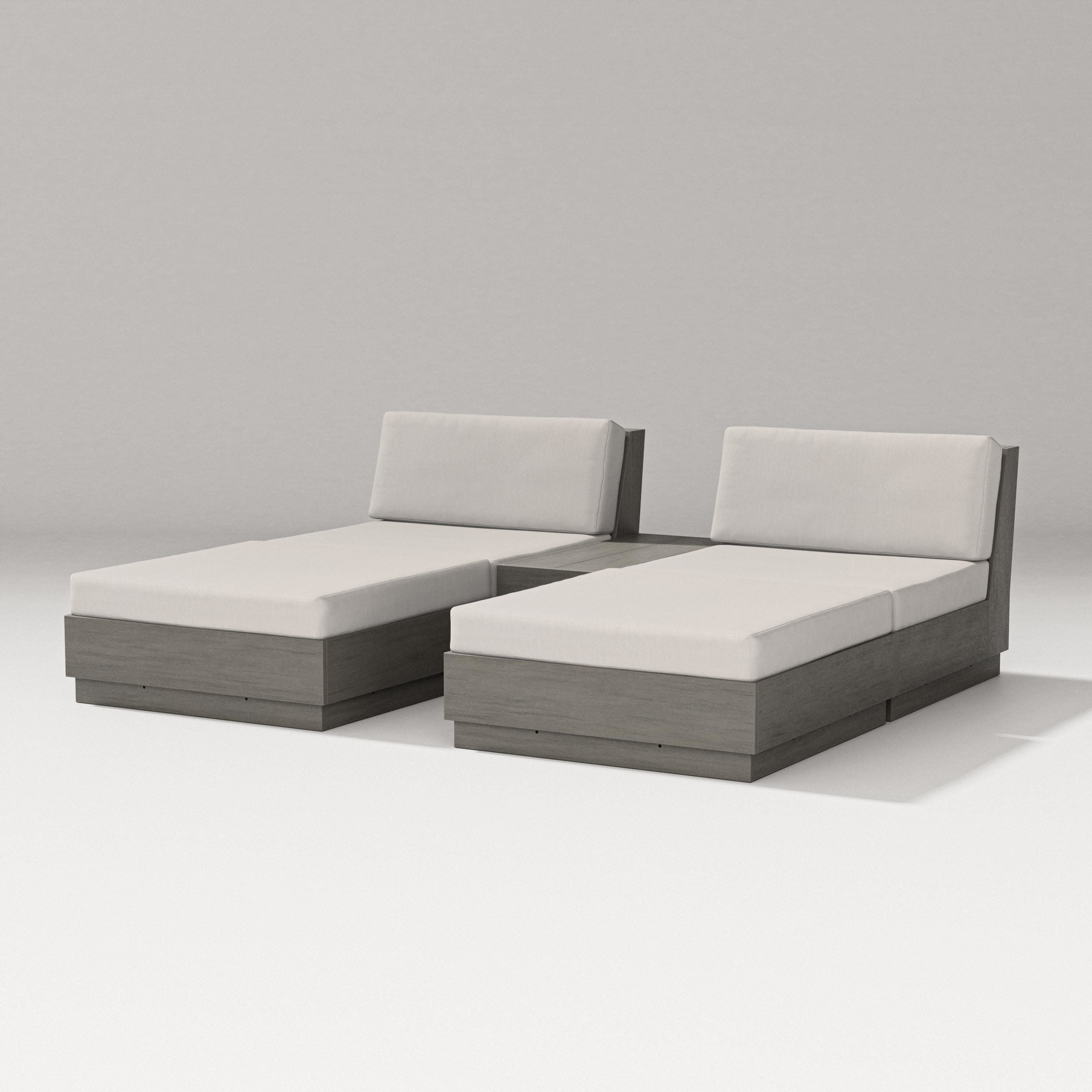 Elevate Double Chaise Set in Driftwood / Cast Ash