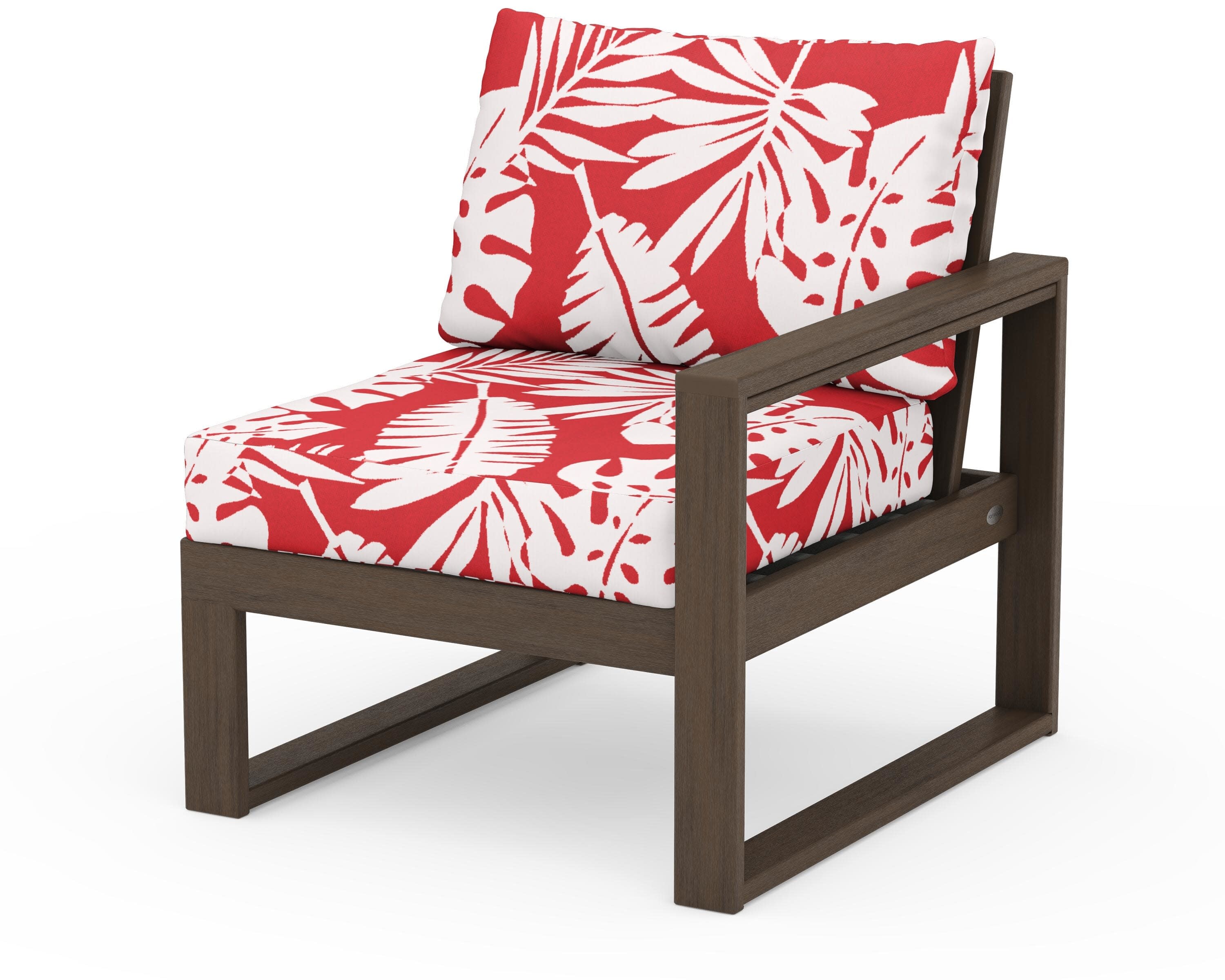 EDGE Modular Right Arm Chair in Kona / Leaf Crimson