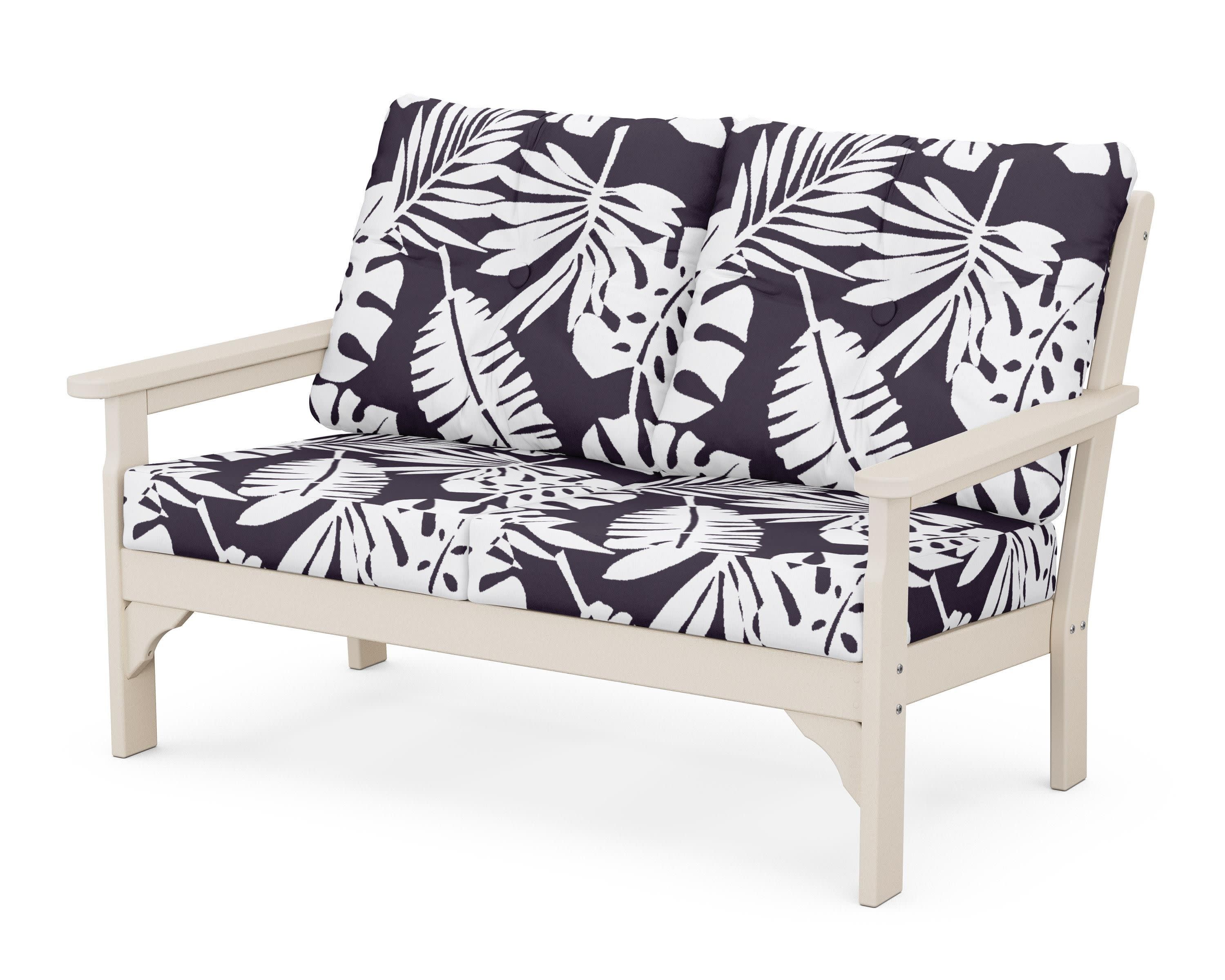 Vineyard Deep Seating Loveseat in Sand / Leaf Navy